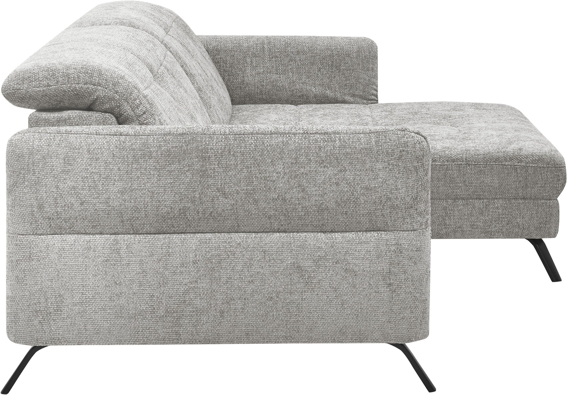 set one by Musterring Ecksofa »SO 4400 V«, wahlweise mit motorischer Bettfunktion & Kopfverstellung, Fuß schwarz