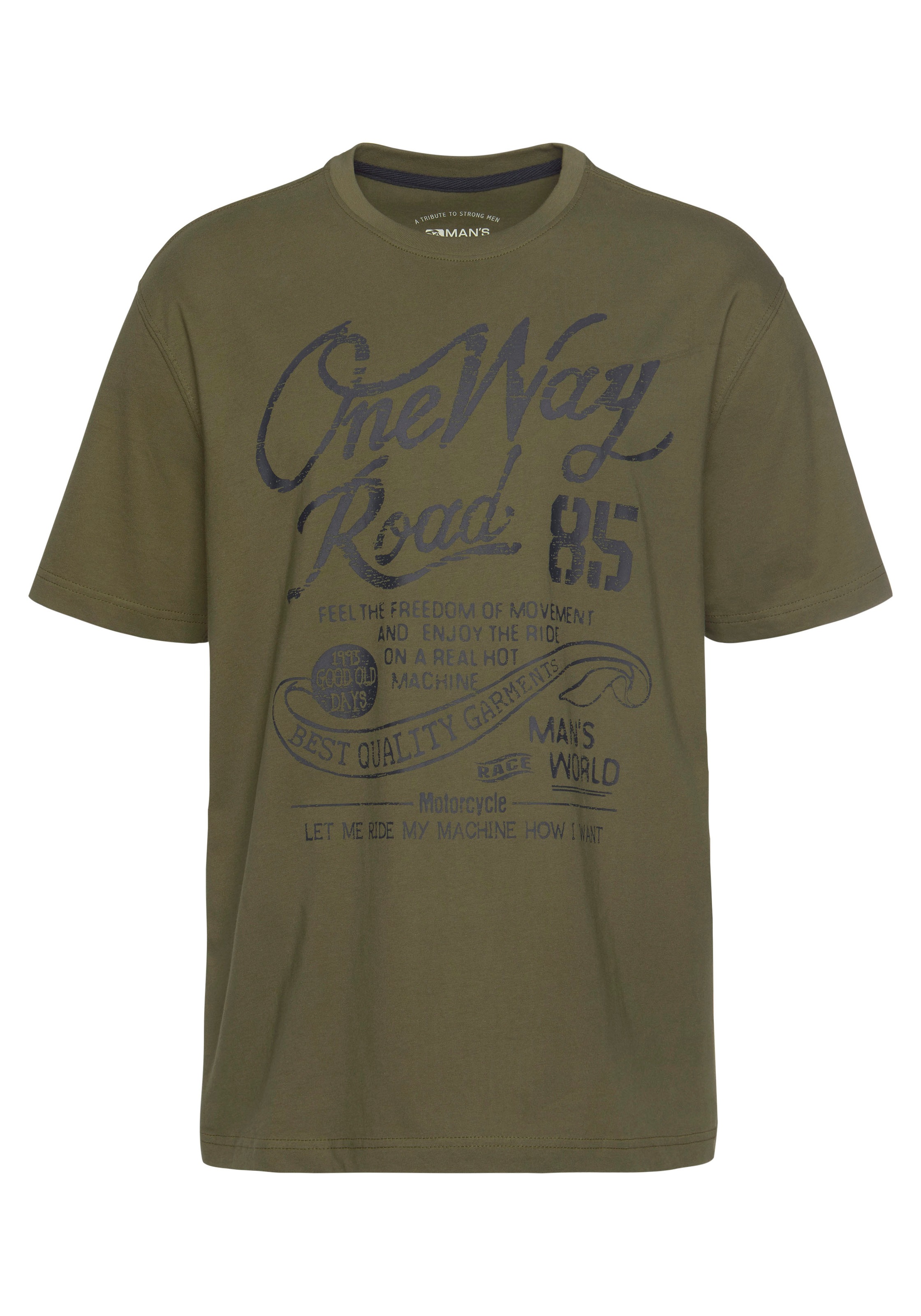 Man's World T-Shirt, Kurzarm, Regular Fit, mit Print, Rundhals, im Used-Look