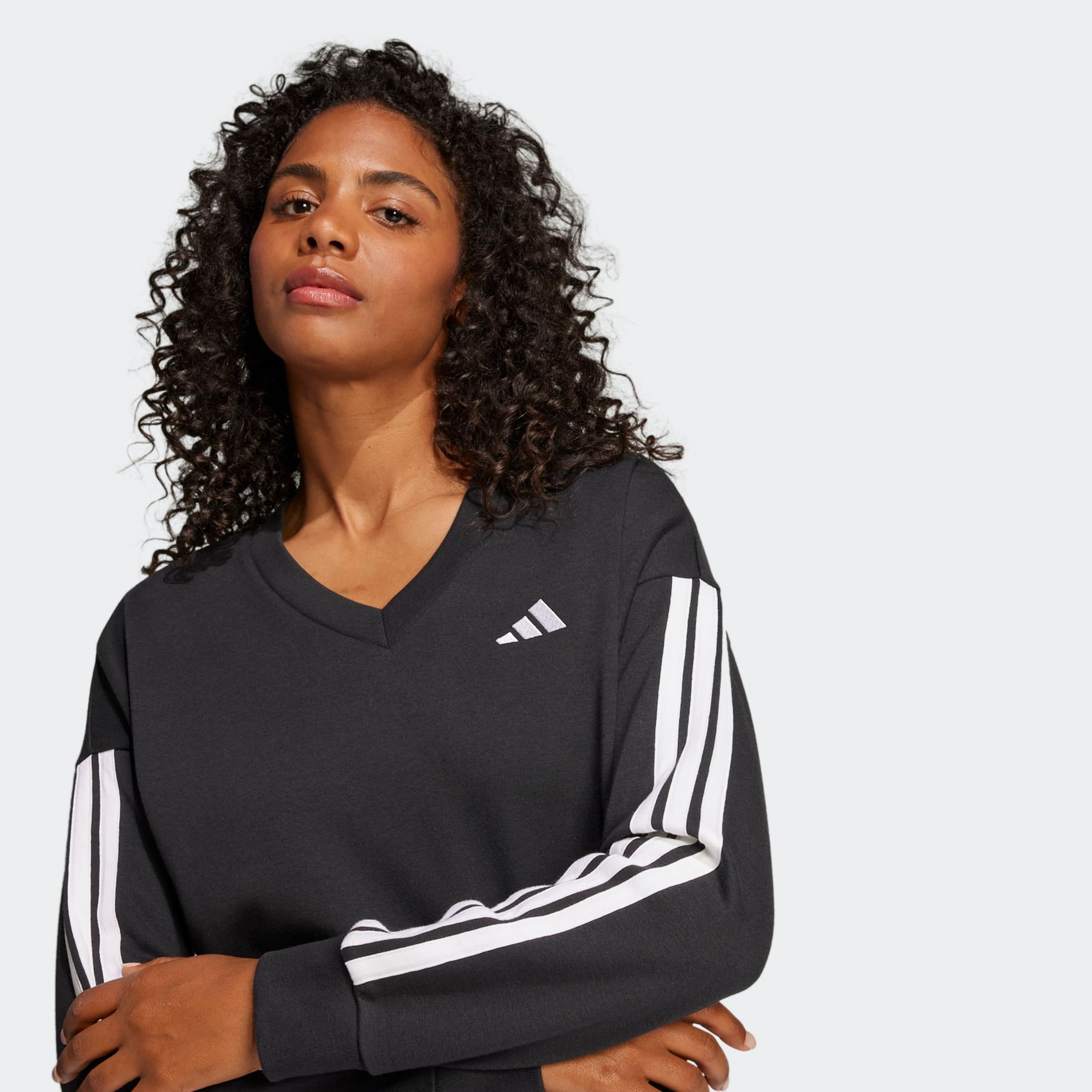Thumbnail - adidas Sportswear Sweatshirt "ESSENTIALS 3-STREIFEN FRENCH TERRY V-AUSSCHNITT"