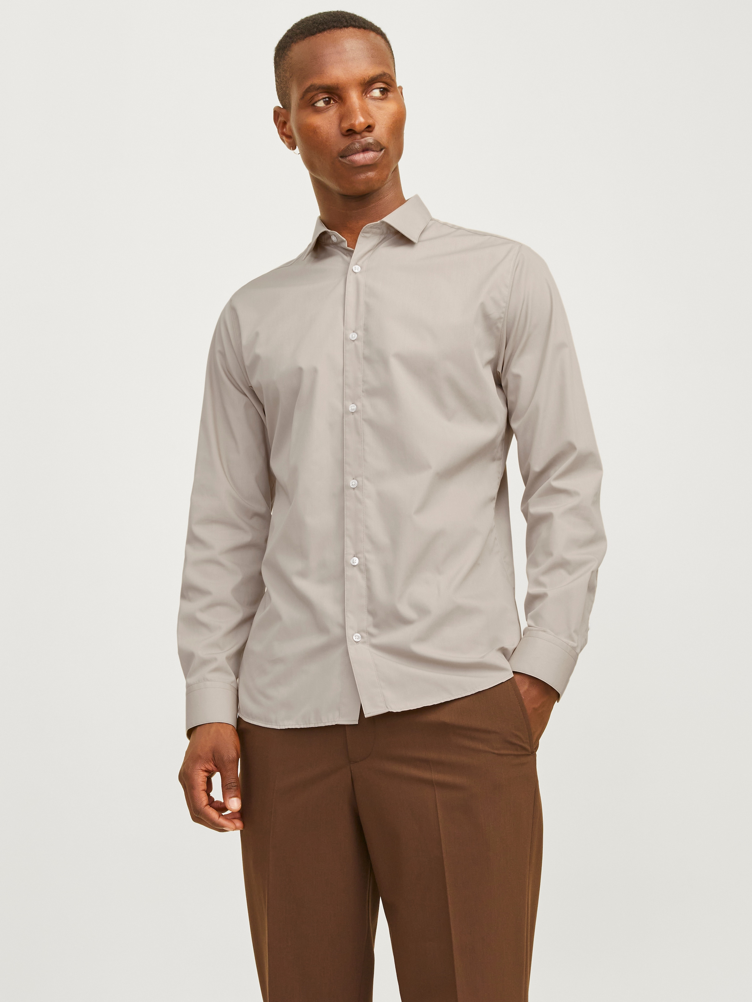 Jack & Jones Langarmhemd "JJJOE SHIRT LS PLAIN" Materialmix, slim fit günstig online kaufen