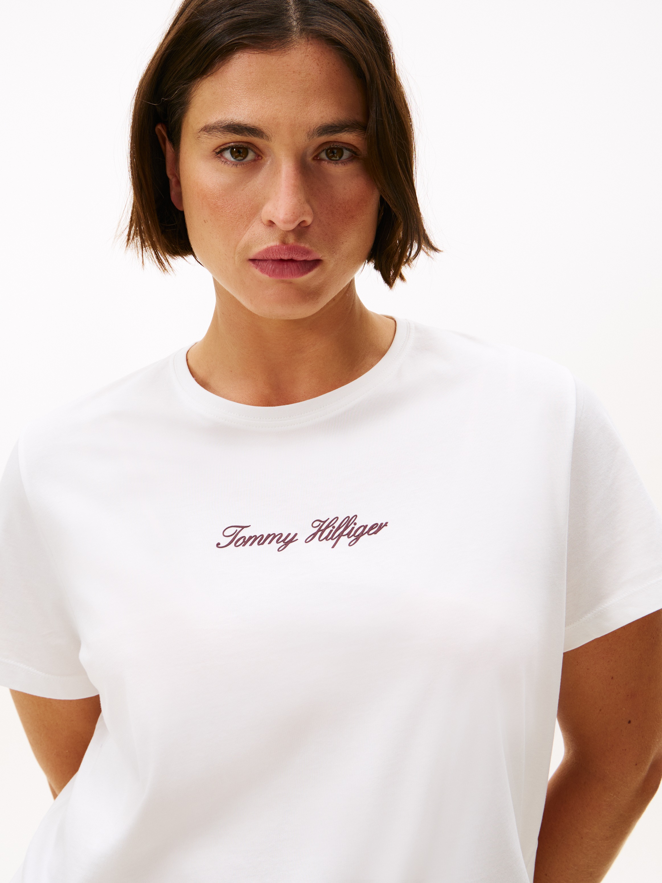 Tommy Hilfiger Curve Kurzarmshirt "CRV CLASSIC SCRIPT REG SS TEE", in große günstig online kaufen