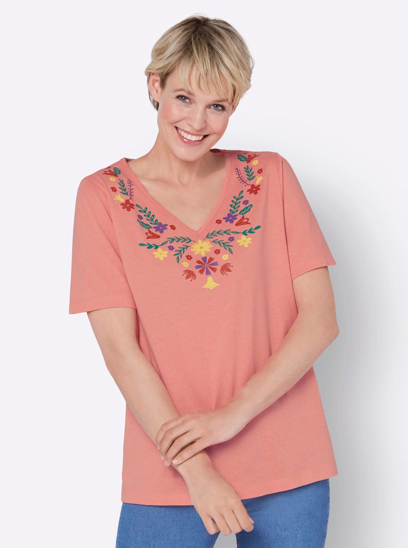 Classic Basics V-Shirt "Kurzarm-Shirt" 1 Stk. tlg. günstig online kaufen