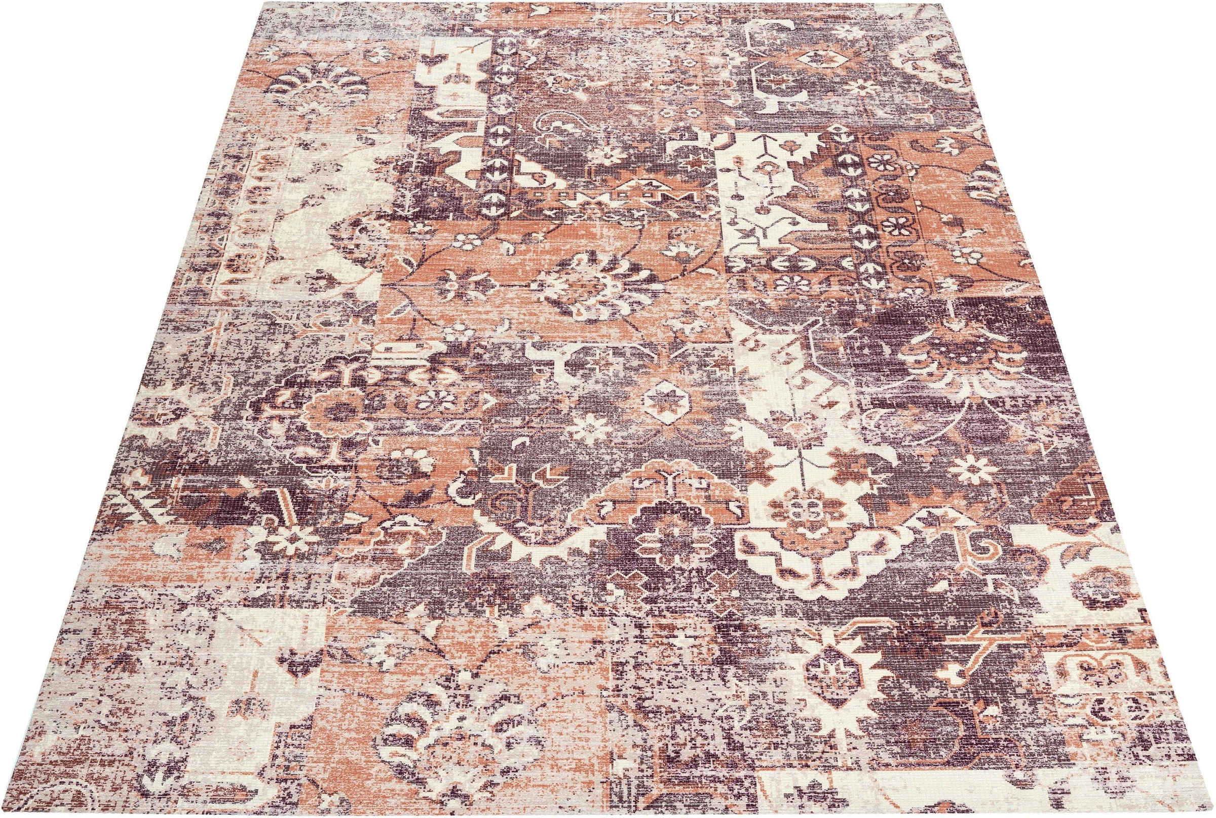 Teppich MY HOME "Salma" Gr. 6, bunt (multi, terra), B:200cm H:10mm L:290cm, Baumwolle, Teppiche, Teppich, Vintage Design, Wohnzimmer 3