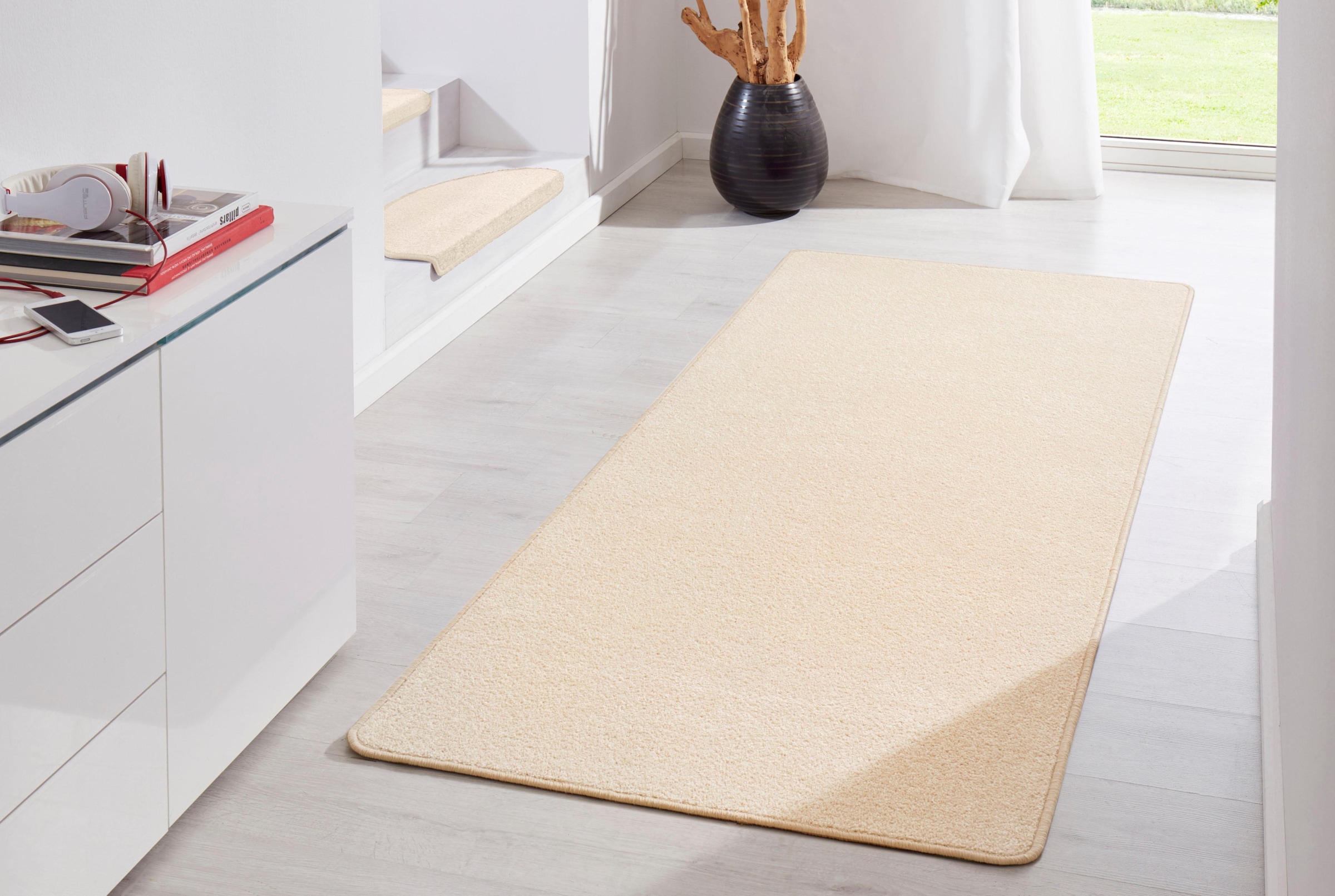 HANSE Home Teppich »Fancy«, rechteckig, 7 mm Höhe, Kurzflor, Läufer, uni, gekettelt, Wohnzimmer, Schlafzimmer, Esszimmer