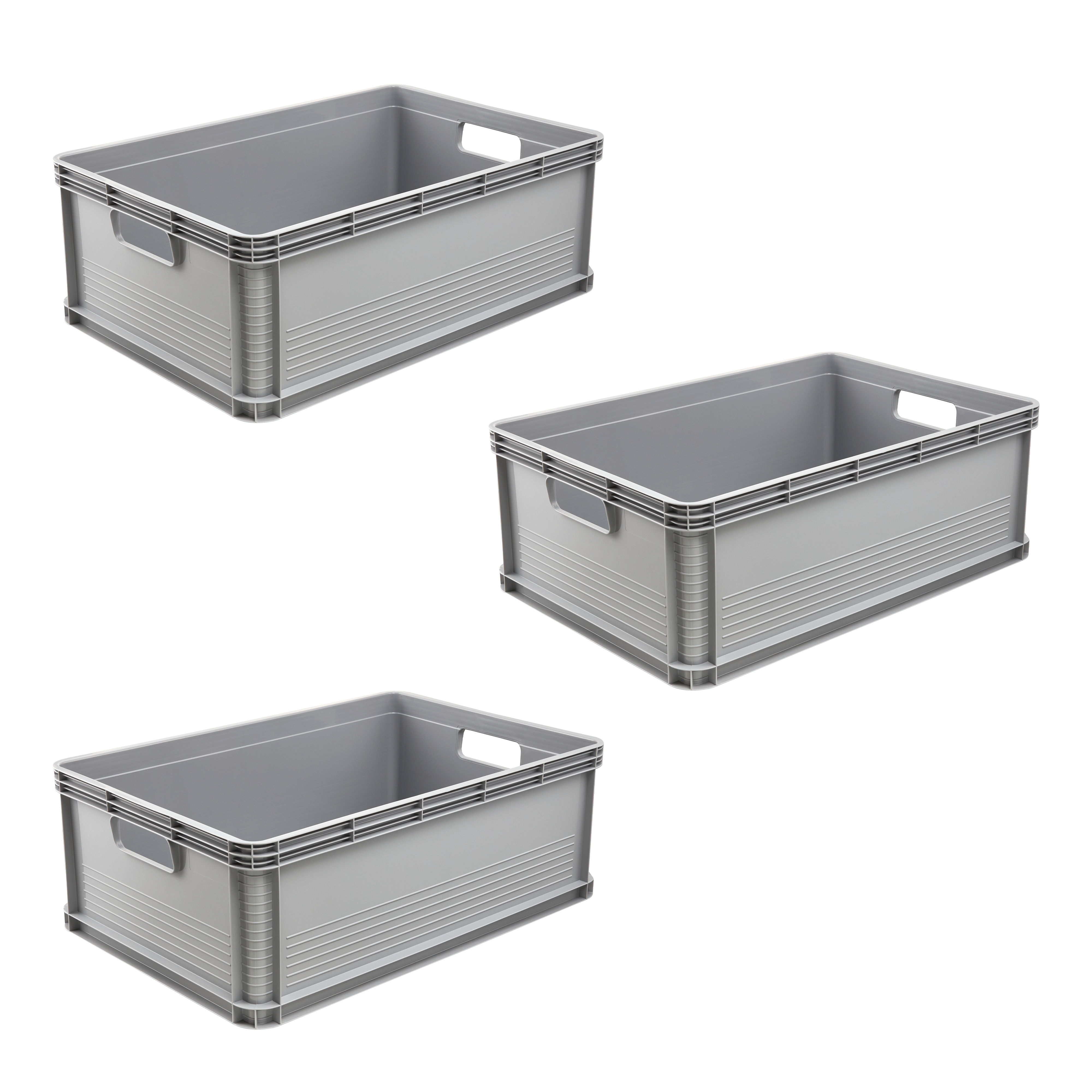 keeeper Transportbehälter "Transportbox robert, 3er Set, 45 L, 60 x 40 x 22 cm" 40 cm breit 22 cm hoch 60 cm lang Set, 3 Stk. tlg. säure- und laugenbeständig, 60 kg Tragkraft