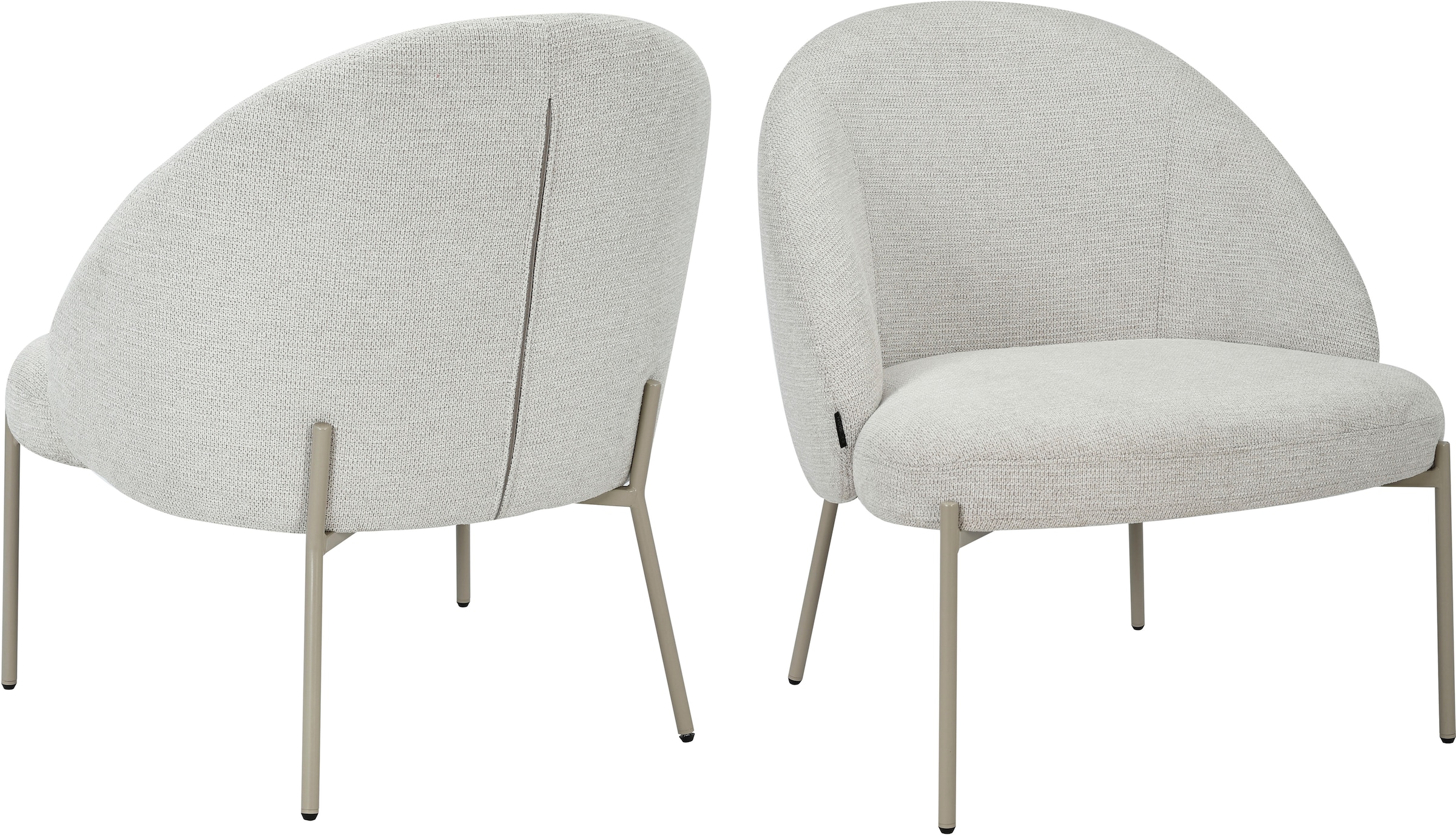 INOSIGN Loungesessel »MOVILLE Designstuhl mit filigranen Metallbeinen«, Cocktailsessel, farblich abgestimmte Metall-Beine, Webstoff