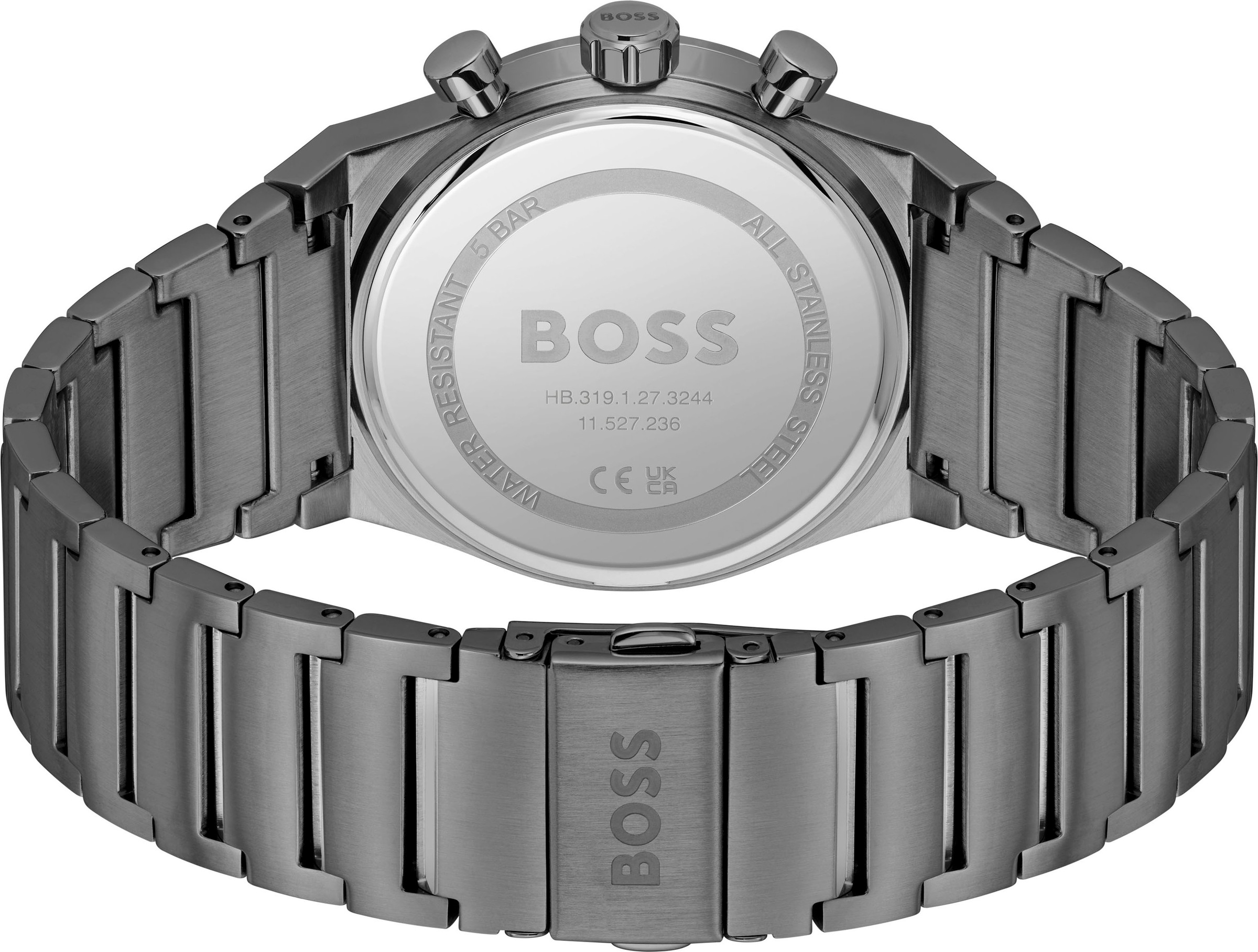 BOSS Chronograph »CANDOR CHRONO«, Quarzuhr, Armbanduhr, Herrenuhr, Edelstahlarmband, analog, Tag