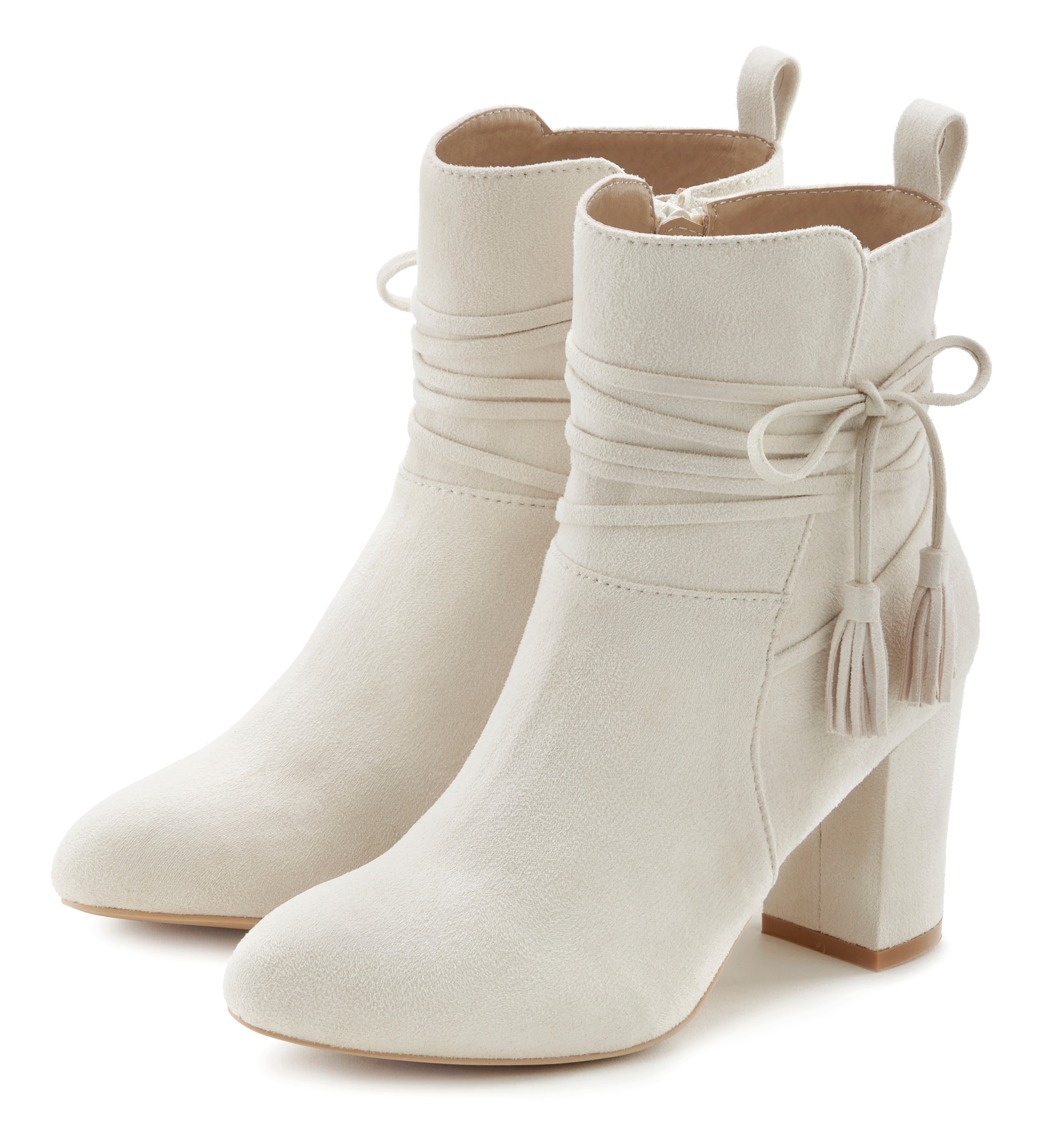 LASCANA Stiefelette "High-Heel-Stiefelette, Ankle Boots, Stiefel," mit Blockabsatz und raffinierten Riemchen