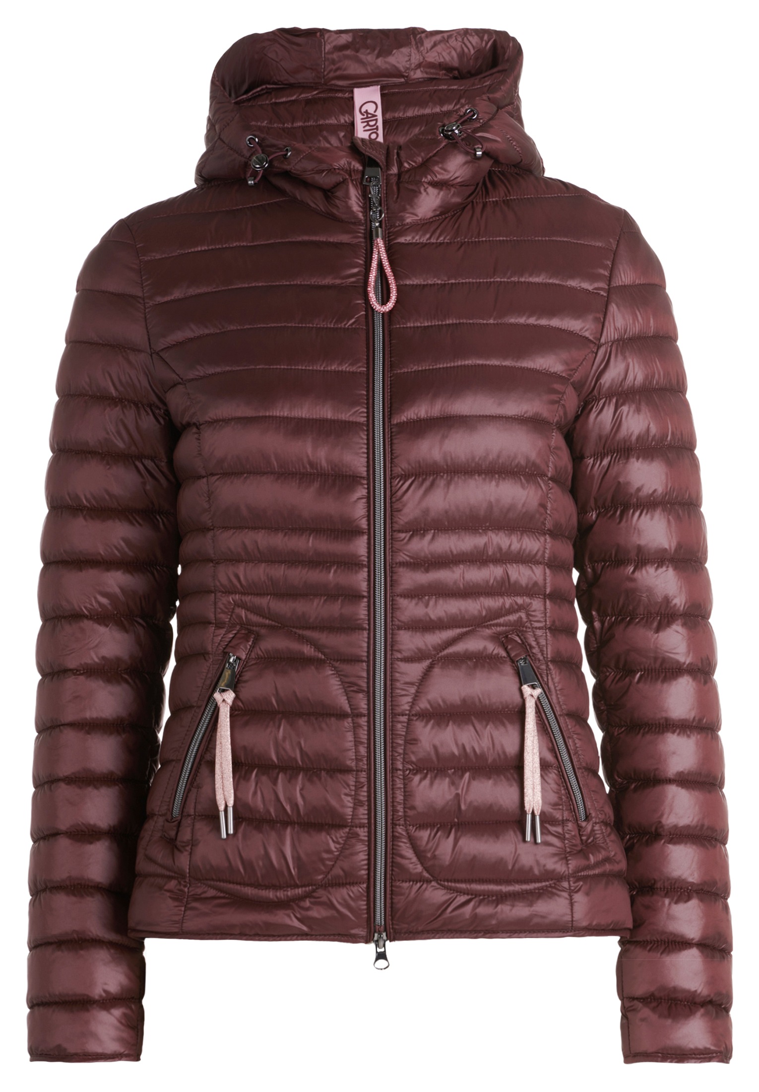 Cartoon Steppjacke "Damen mit Reißverschlusstaschen" mit Kapuze günstig online kaufen