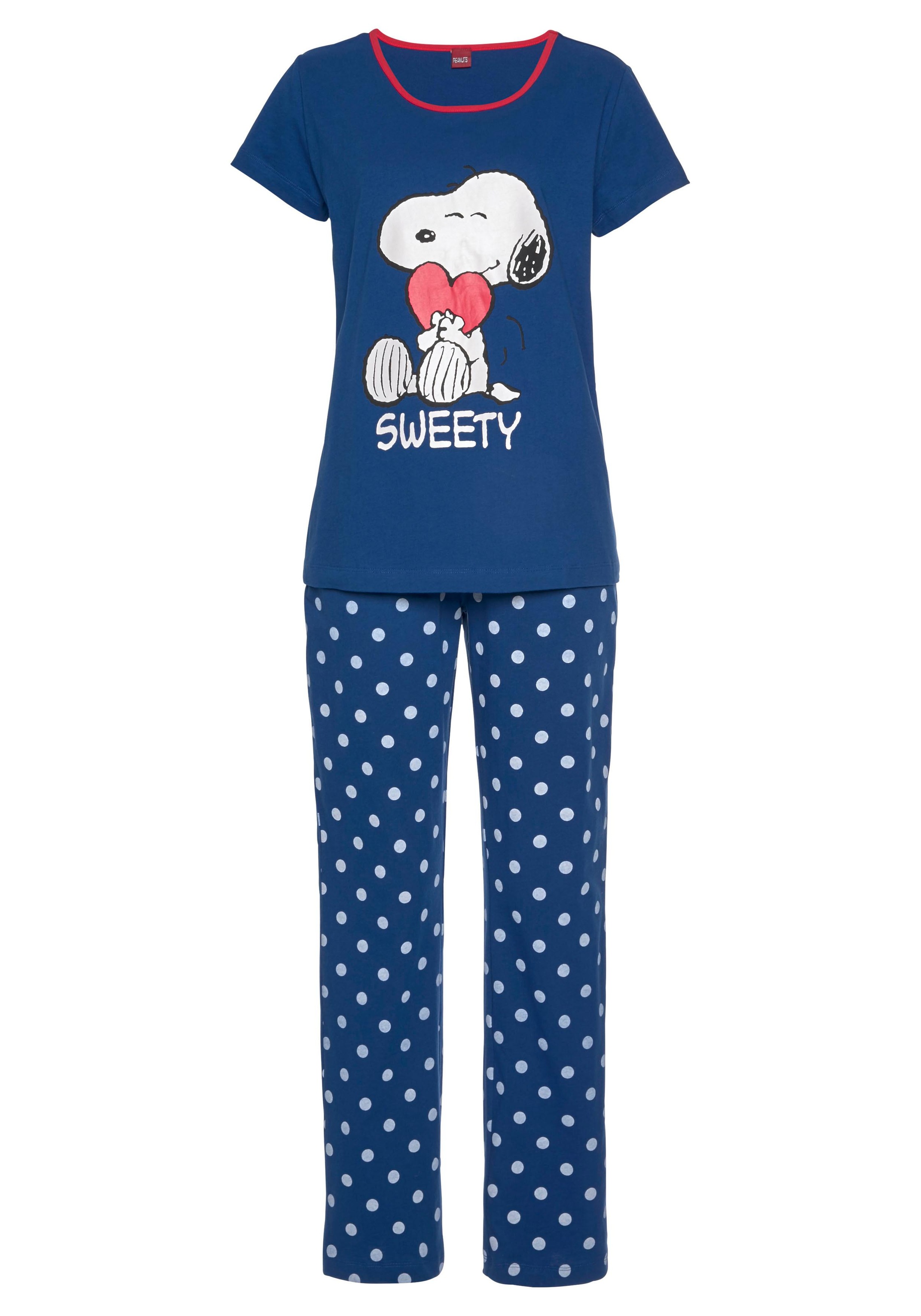 Peanuts Pyjama, 2 Stk. mit Snoopy-Druck und Pünktchen-Hose günstig online kaufen
