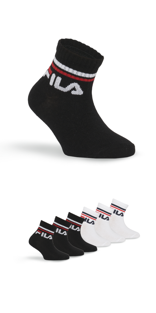 Fila Kurzsocken, (6er Pack), mit eingestricktem Logo im Bündchen, Kindersocken