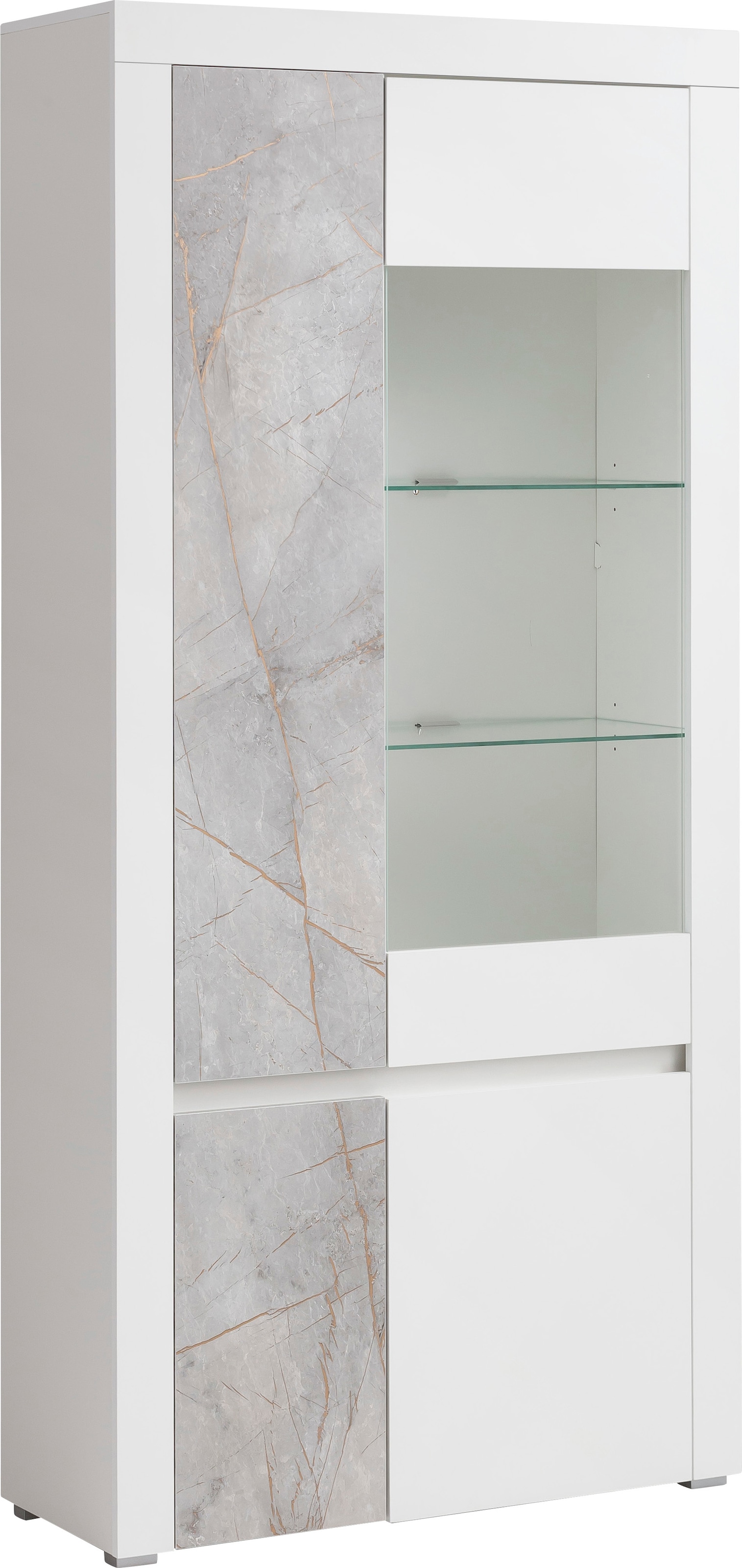 Home affaire Vitrine »Stone Marble«, mit einem edlen Marmor-Optik Dekor,  Breite 95 cm kaufen | BAUR | Vitrinenschränke