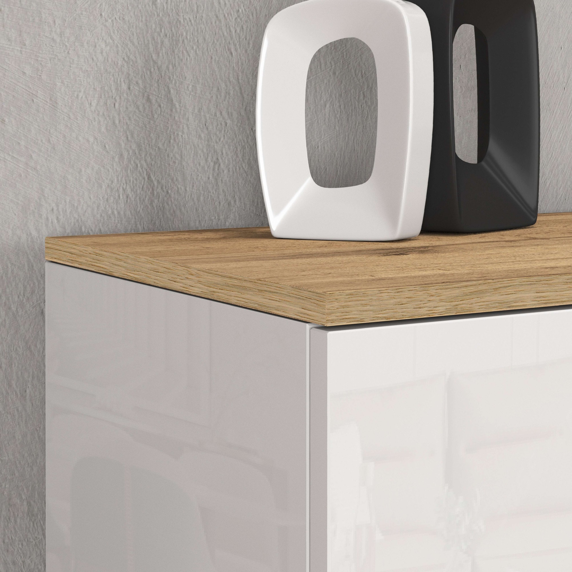 INOSIGN Sideboard »Sideboard ISEO, Kommode, Schrank, Kredenz« 1 Stk. tlg. stehend/hängend, 3 Türen HG lackiert, 6 Fächer, B 150 cm