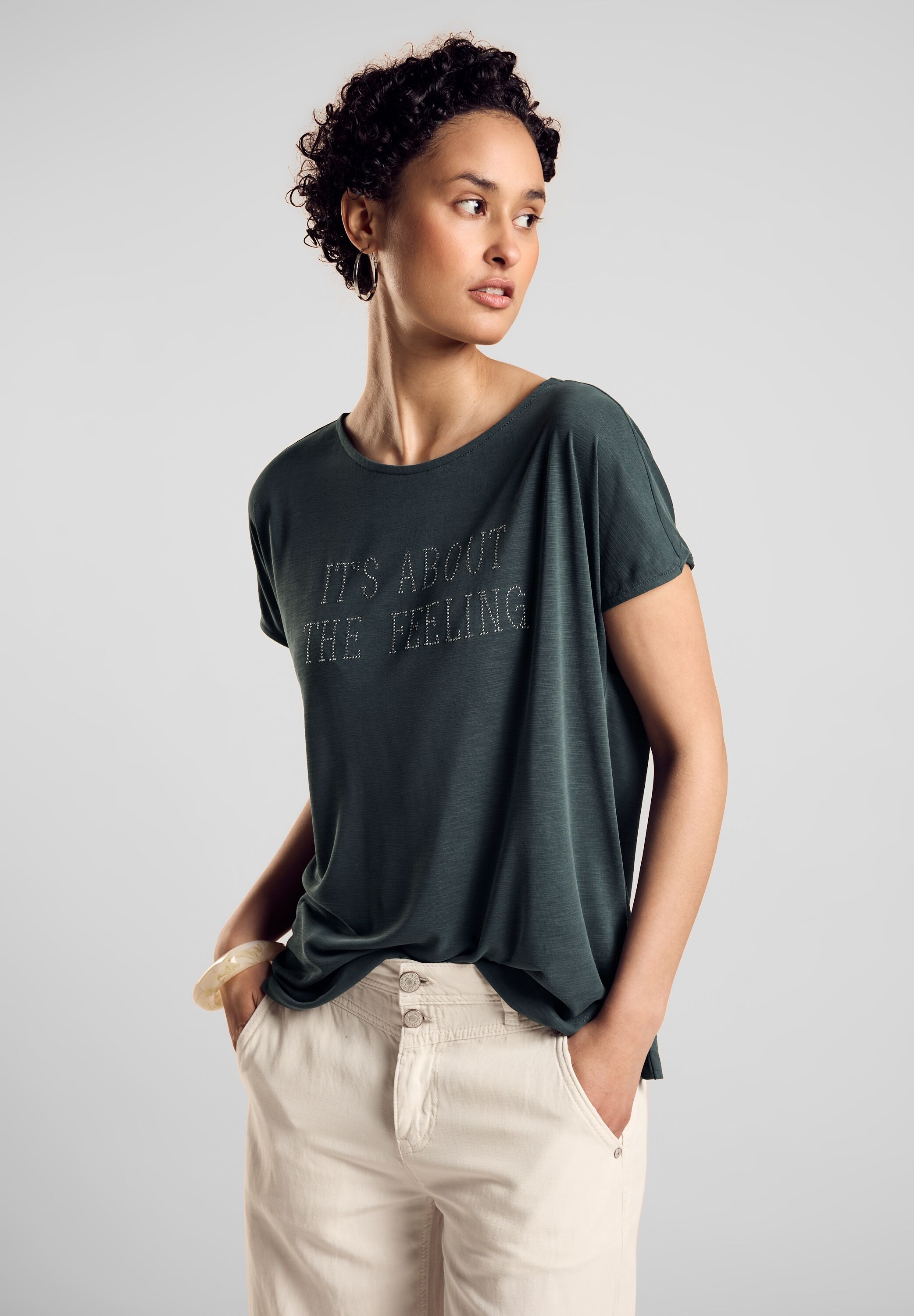 STREET ONE Shirttop, mit Schriftzug