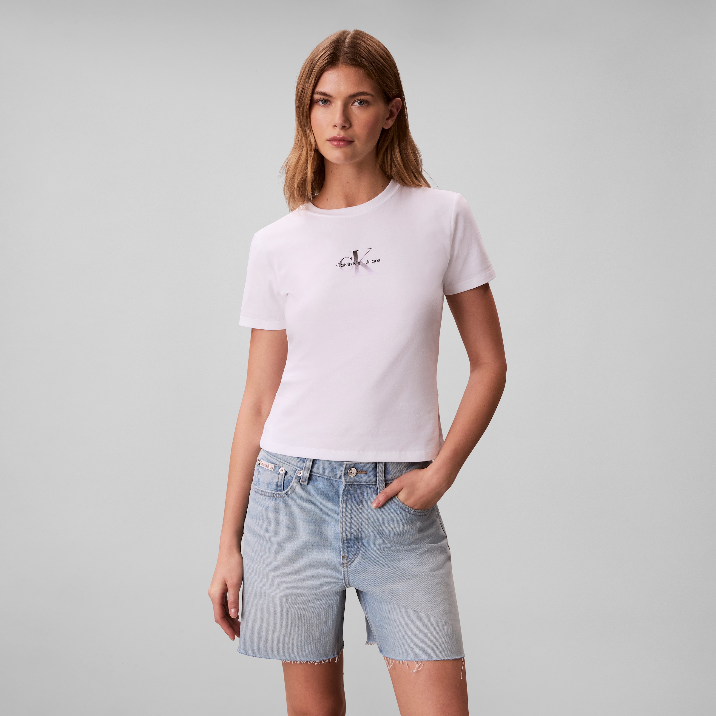Calvin Klein Jeans T-Shirt "GRADIENT MONOLOGO SLIM TEE" Regular fit mit Run günstig online kaufen