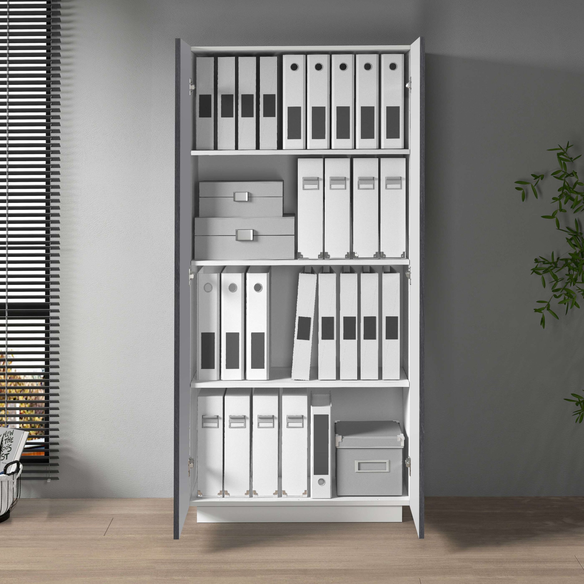 INOSIGN Aktenschrank »Coro, Mehrzweckschrank, Büroschrank mit 2 Türen«, & verstellbare Einlegeböden, Höhe 86 oder 166 cm, Made in Italy