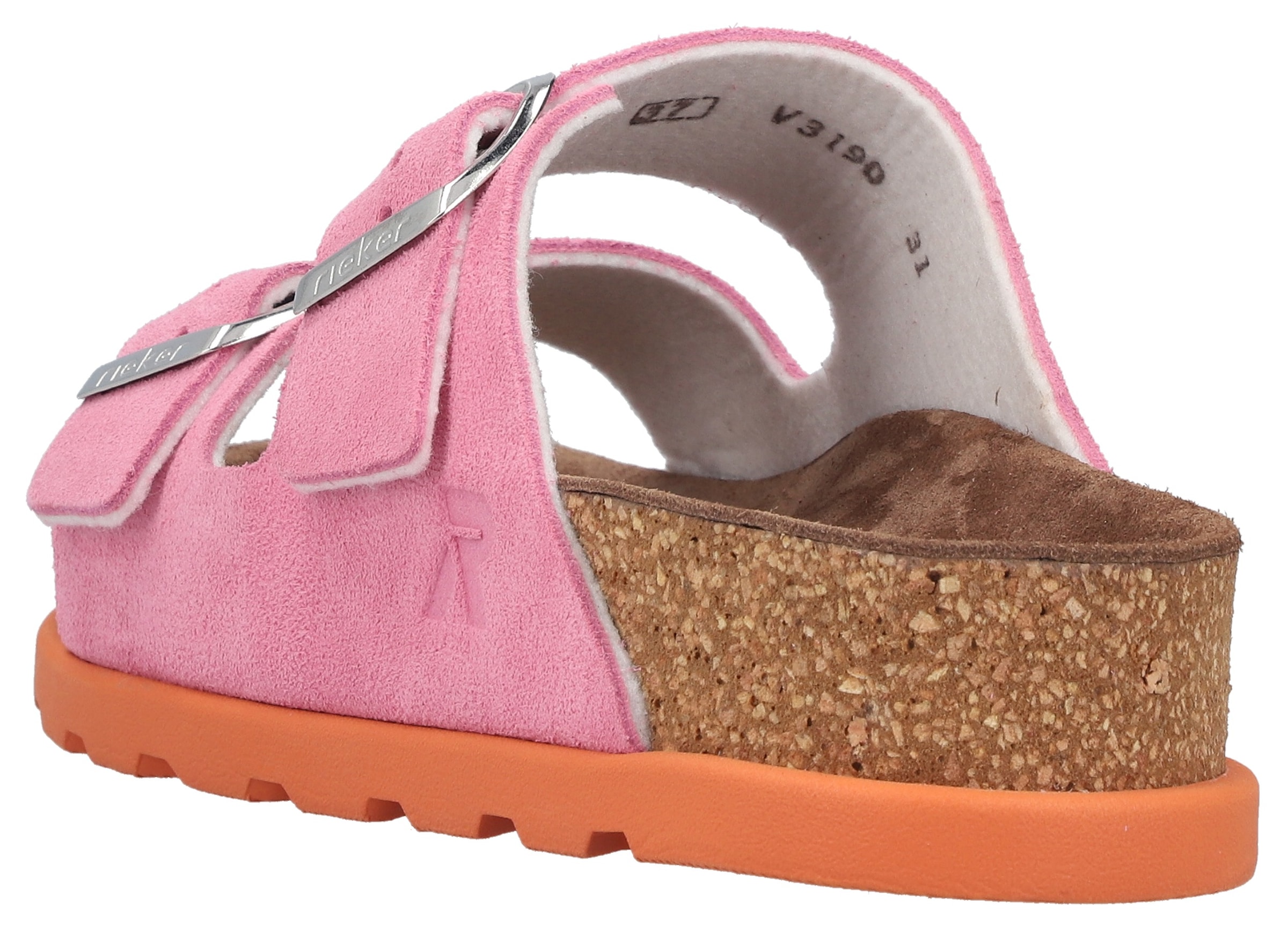 Rieker Pantolette  Hausschuh, Sommerschuh, Strandschuh, Zweischnaller mit Softfußbett