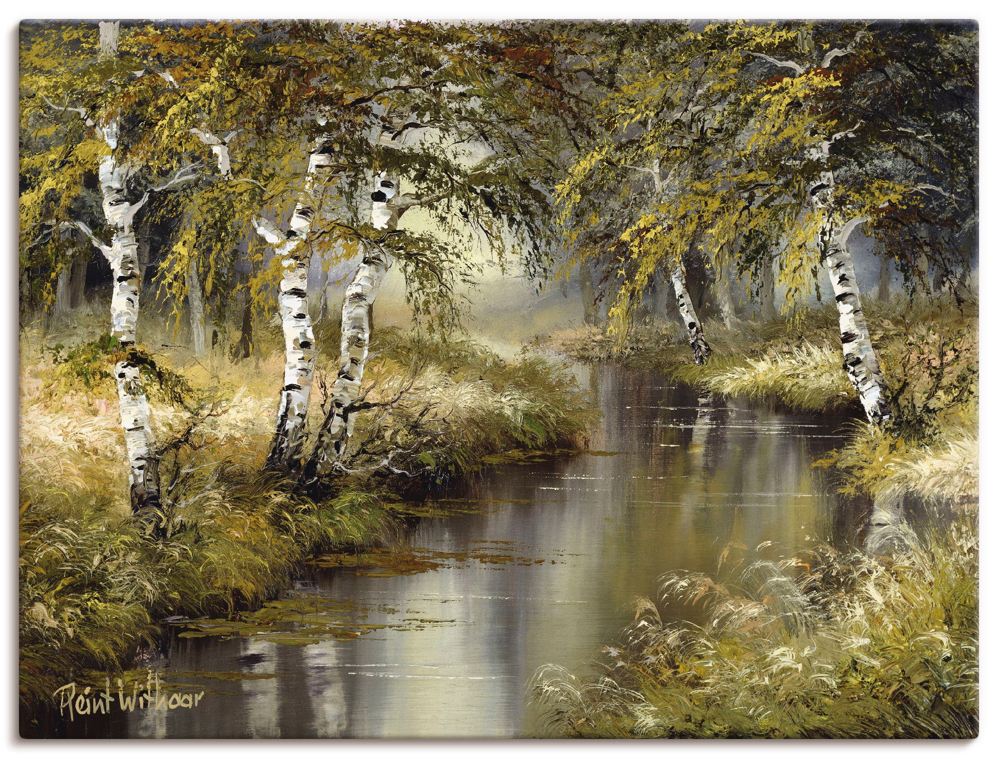 Artland Wandbild "Kanal tief im Wald" Wald 1 Stk. tlg. als Leinwandbild, Po günstig online kaufen