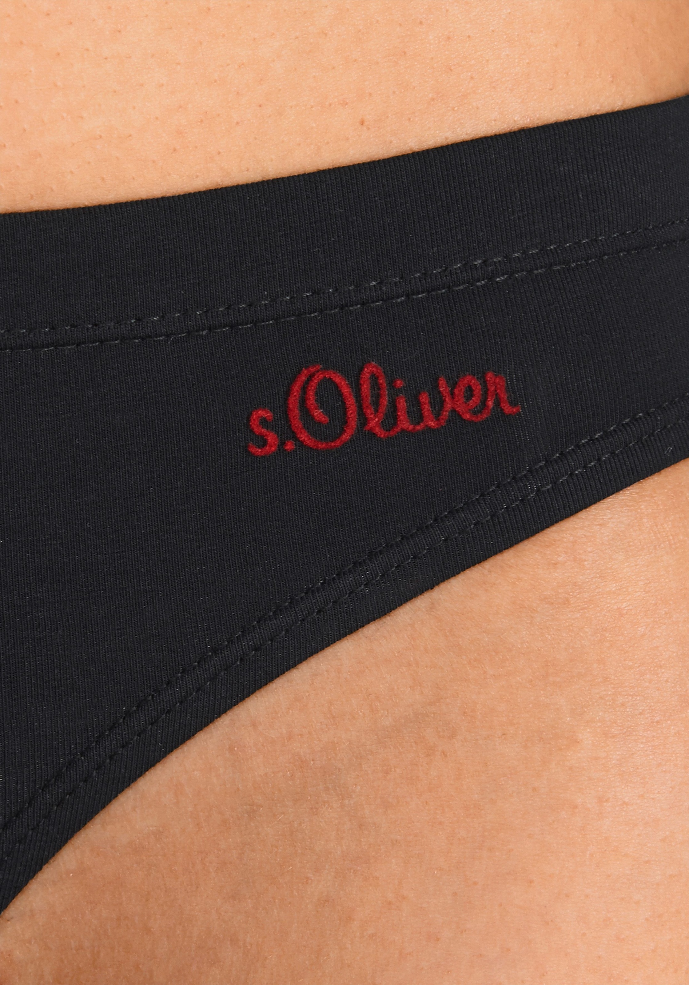 Bikinislip S.OLIVER, Damen, Gr. 32/34 (S), schwarz, Jersey, Obermaterial: 90% Baumwolle, 10% Elasthan (LYCRA), unifarben, körpernah, Unterhosen, aus elastischer Baumwoll-Qualität, Topseller 3