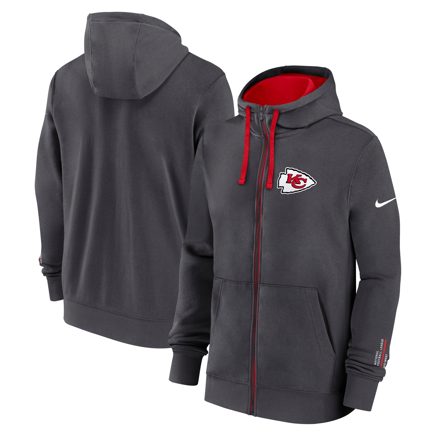 Nike "Nike Hoodie Kansas City Chiefs Nike Club FZ"