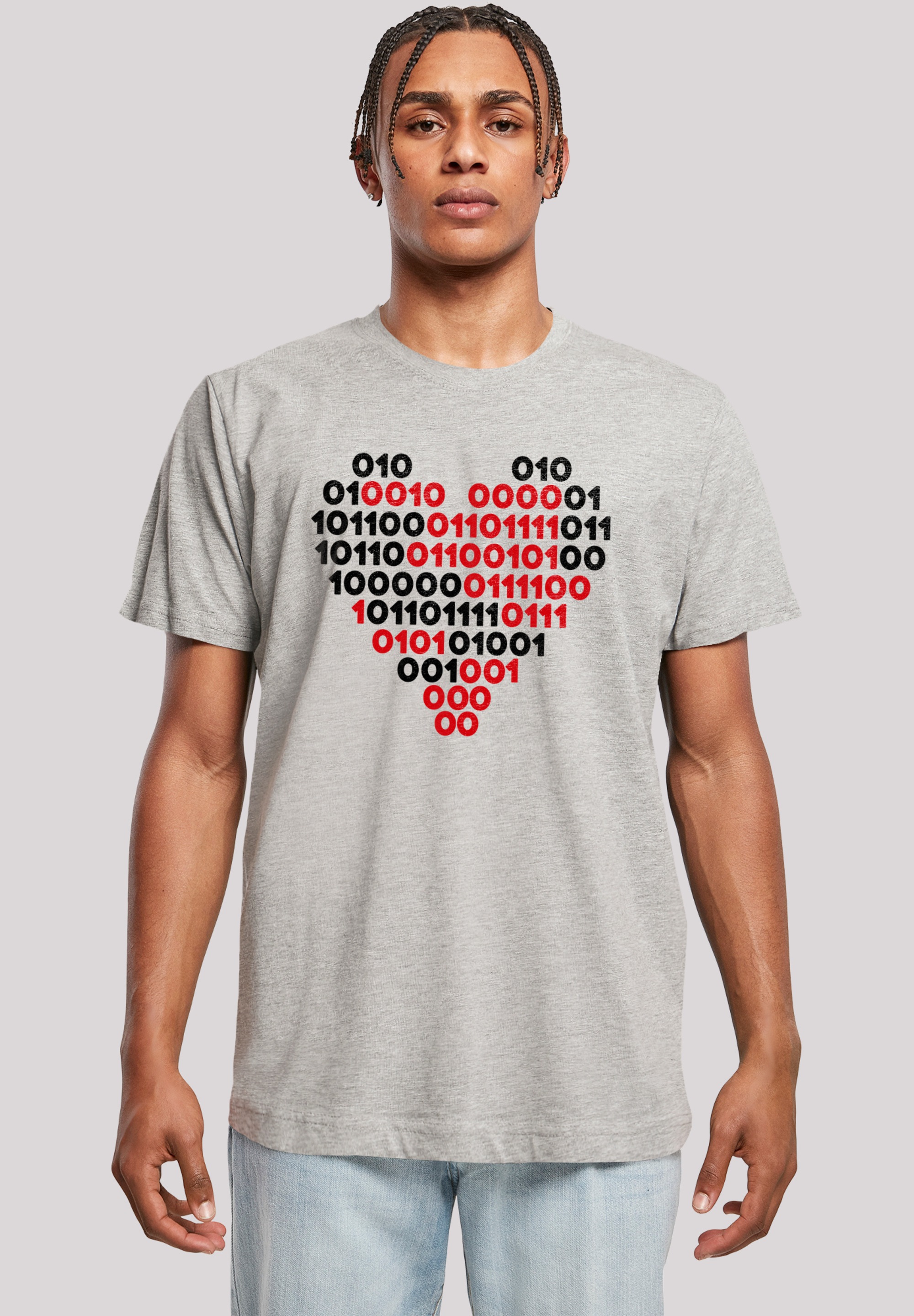 F4NT4STIC T-Shirt "I love you 01001001 Binary Code Herz Valentinstag", Prem günstig online kaufen