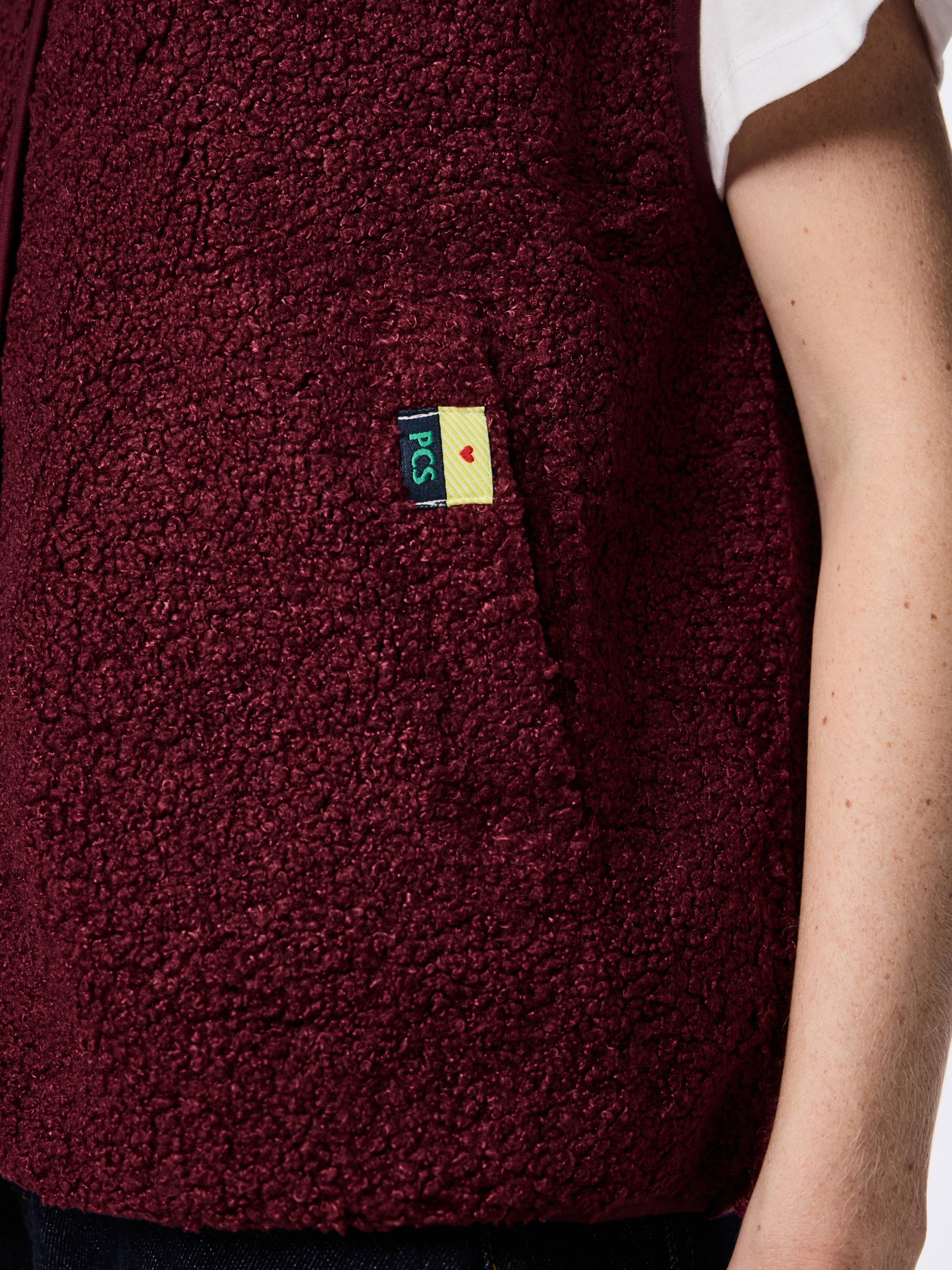 pieces Plüschweste »PCKATTY TEDDY VEST NOOS BC« Kunstfaser