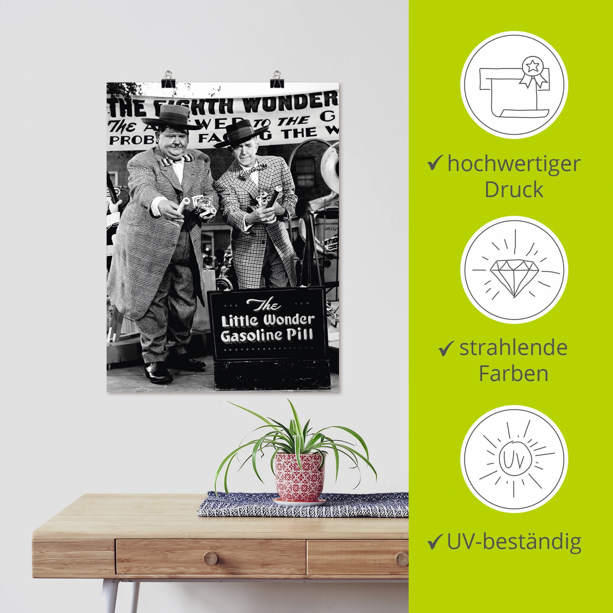 Artland Wandbild »Dick und Doof und die Wunderpille, 1943«, Stars, (1 St.), als Leinwandbild, Poster, Wandaufkleber in verschied. Größen