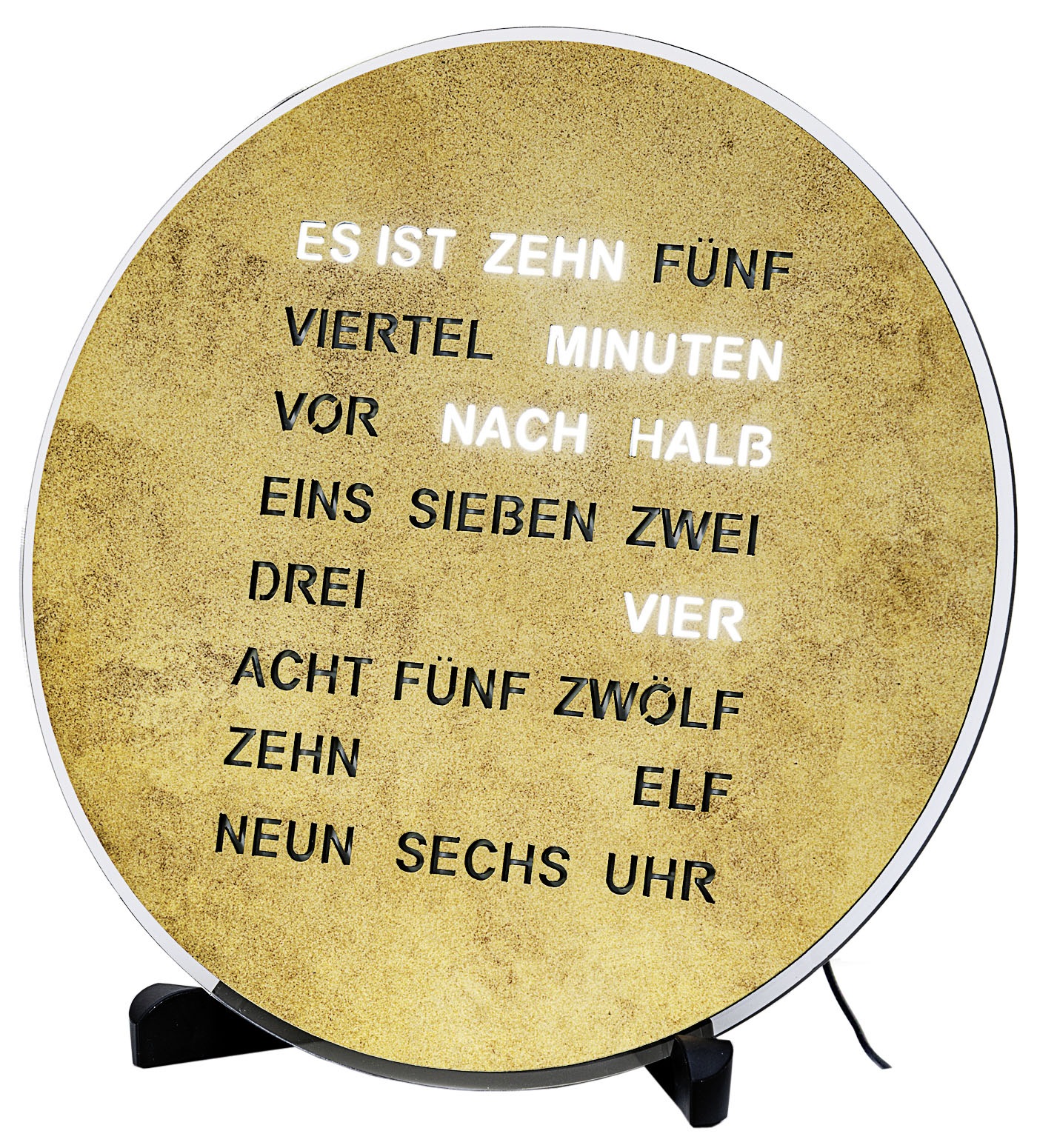AMS Tischuhr, gold, Tischuhren, Quarzuhr, Wohnzimmer, Esszimmer