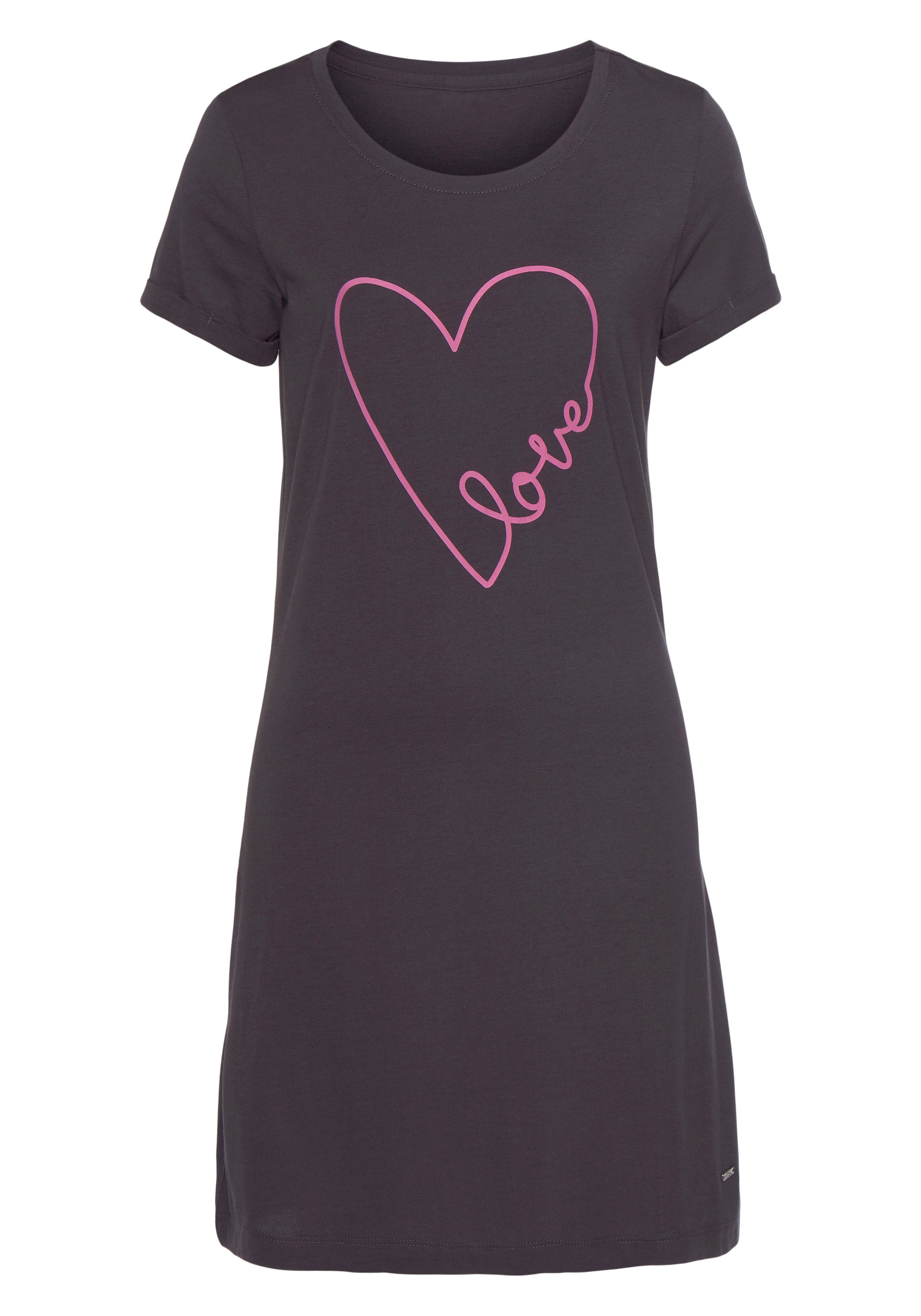 Vivance Dreams Bigshirt 1-teilig, mit Herzchendruck günstig online kaufen