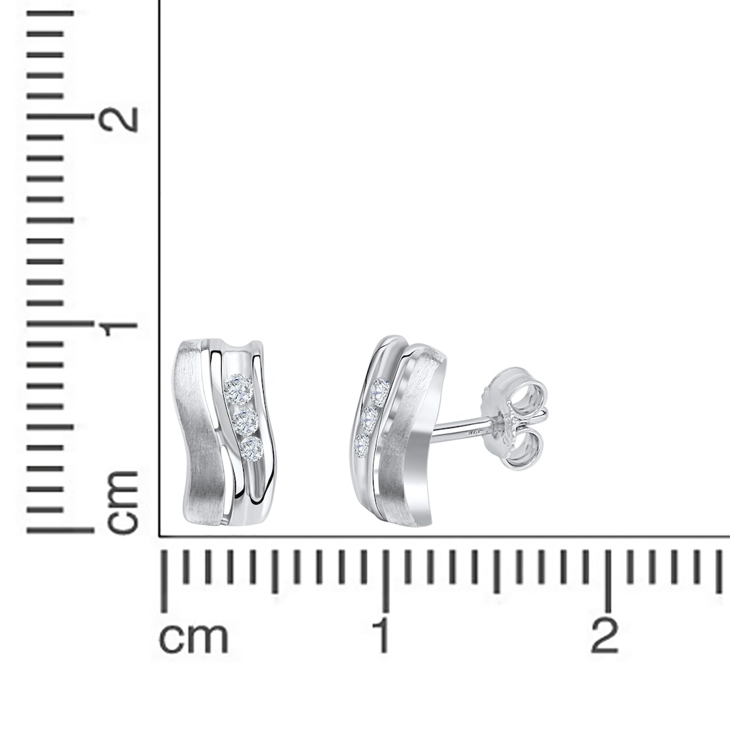 Vivance Paar Ohrstecker »925 Silber rhodiniert glanz/matt«