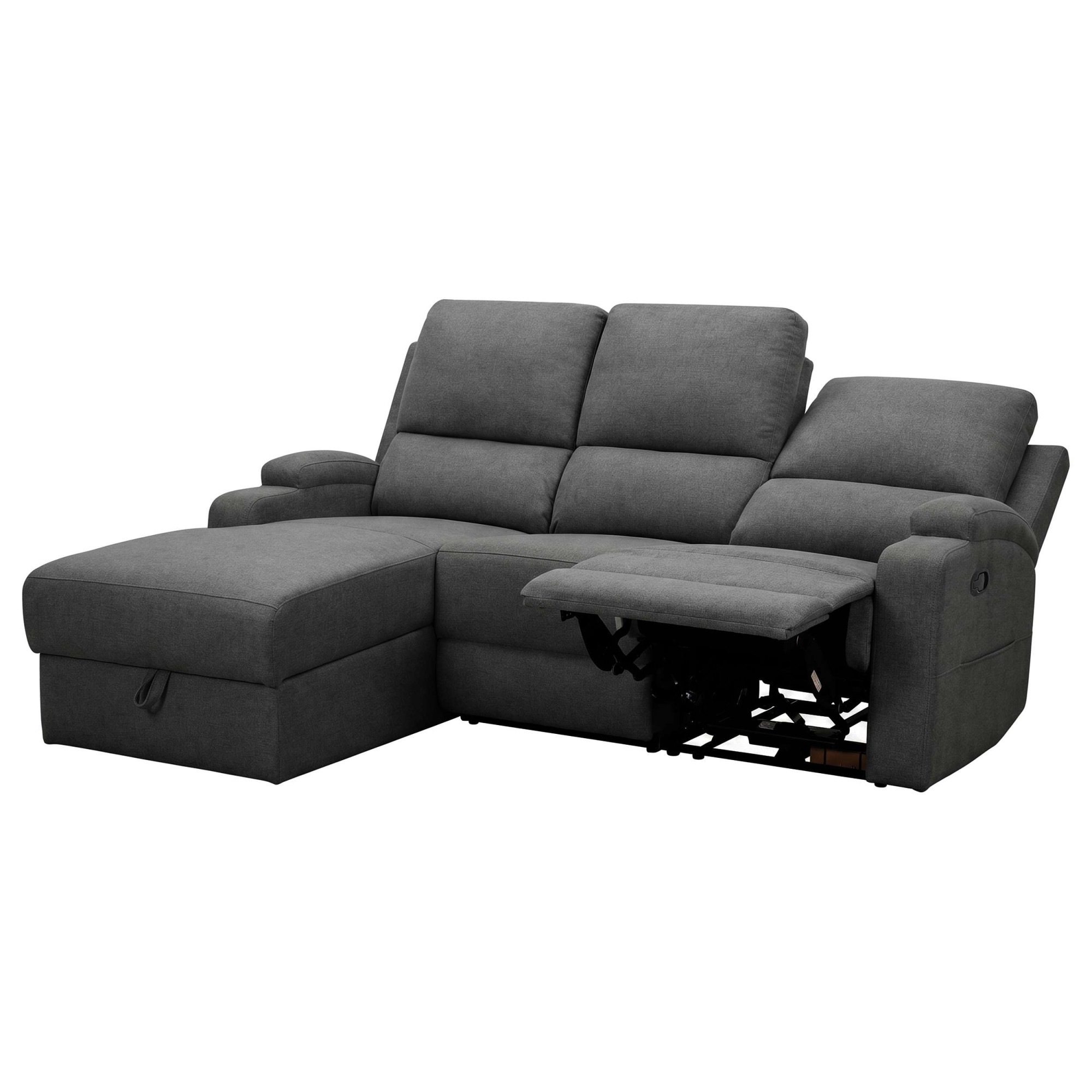 OTTO home Ecksofa »NAPORI Struktur, Multimediasofa, L-Form« man. oder elektr. Relaxfuntion, USB-A bei elektr. Variante, Staukasten
