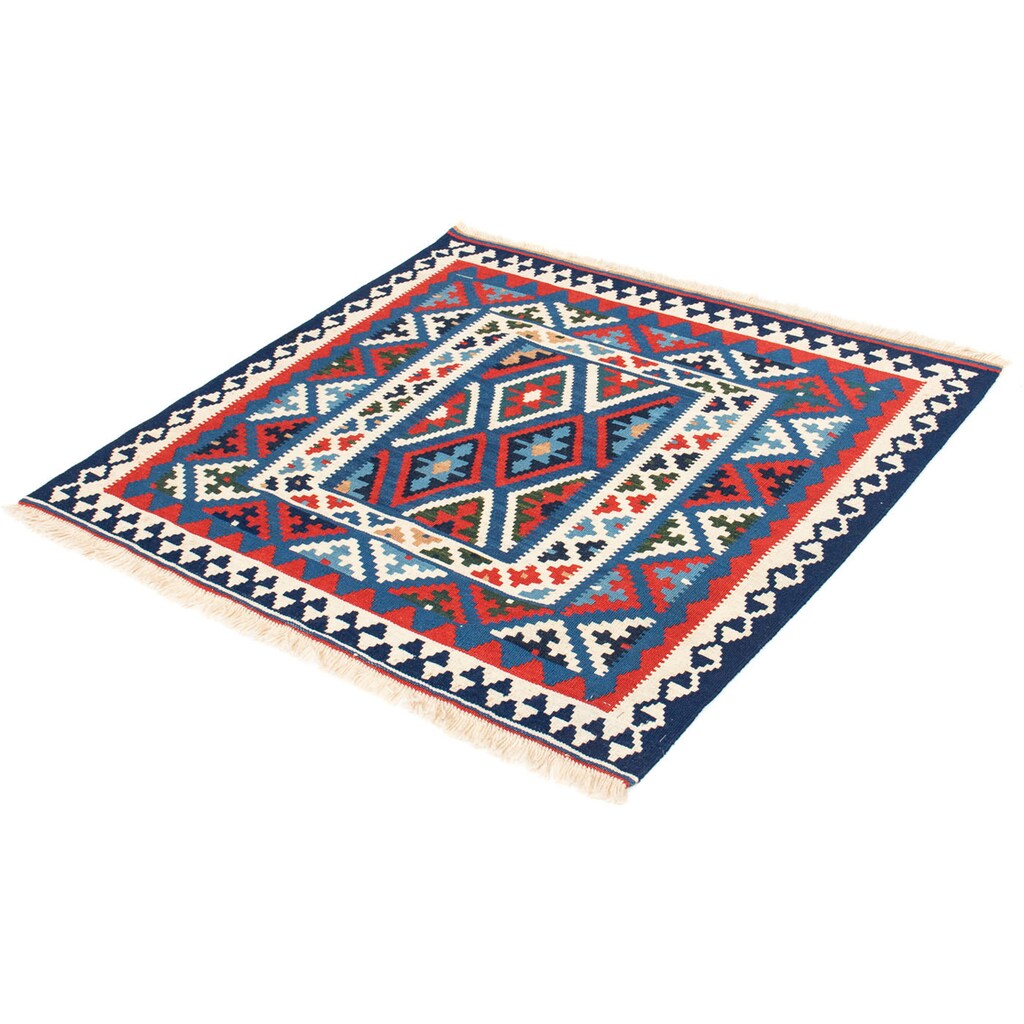 morgenland Wollteppich »Kelim - Oriental quadratisch - 104 x 98 cm - dunkelblau«, quadratisch