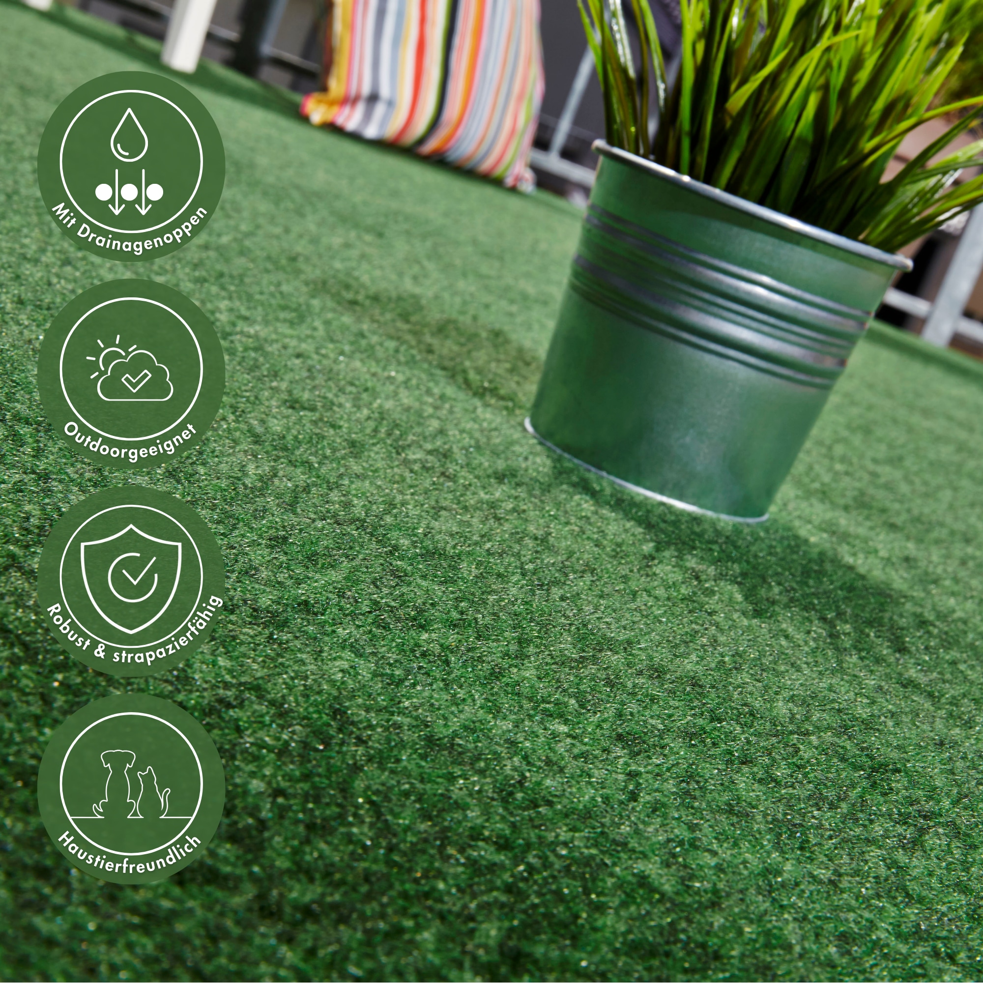 my home Kunstrasen "Fidschi, Gesamthöhe 4 mm, Made in Netherlands" rechteck günstig online kaufen