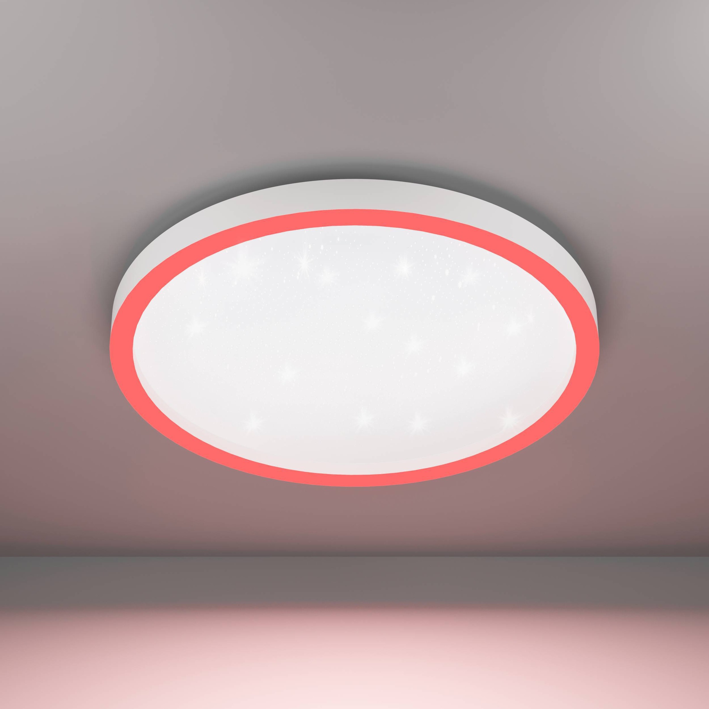 EGLO Deckenleuchte »Montemorelos-Z Deckenlampe, ZigBee 3.0, Kristall-Effekt, Bürolampe« LED-Modul 1 Stk. Kaltweiß | RGB Wand-/Deckenleuchte - H7 x Ø57 cm - weiß - 34,5W inkl.