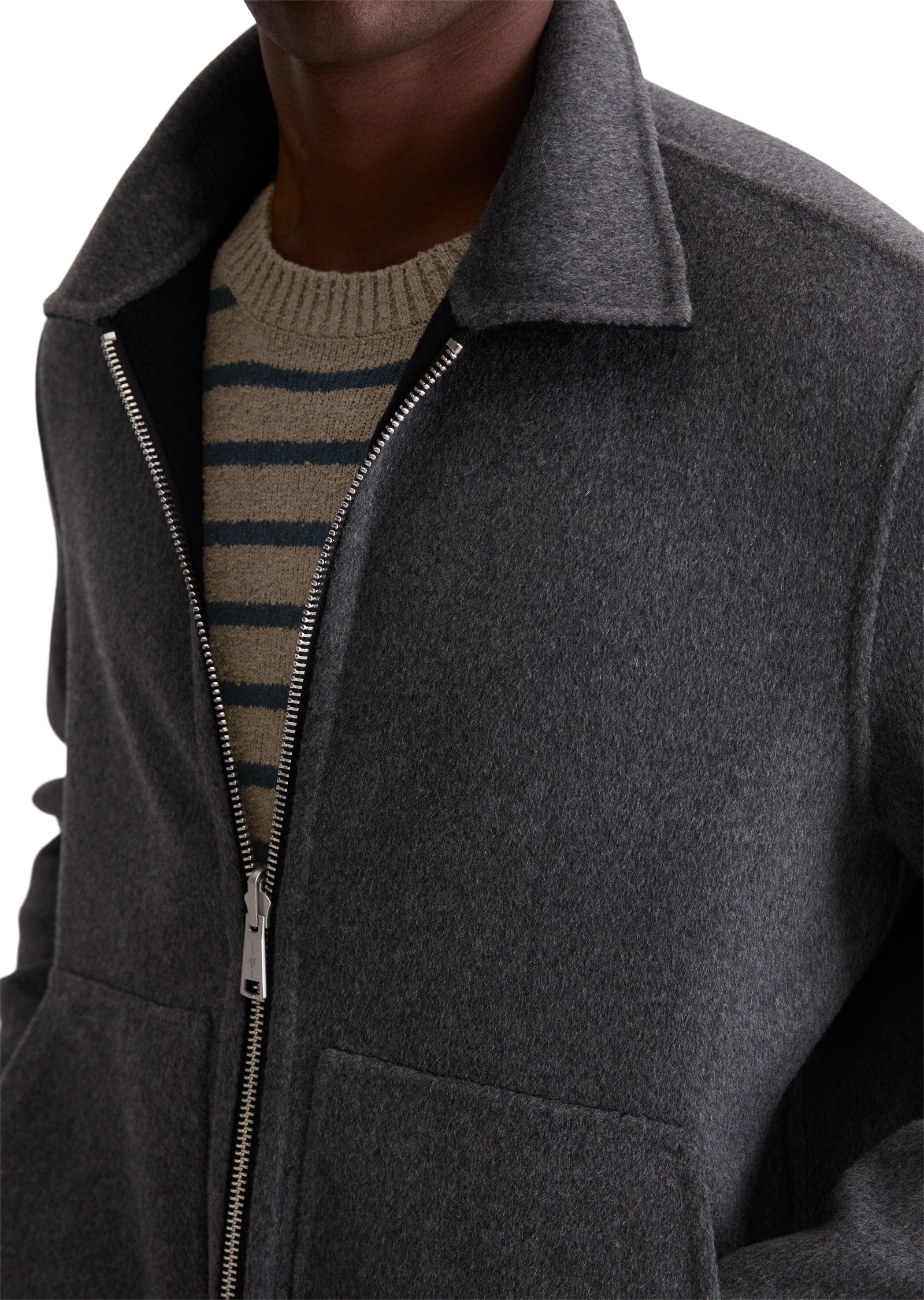 Marc O'Polo Outdoorjacke »aus kompakter Double-Face-Wool« ohne Kapuze