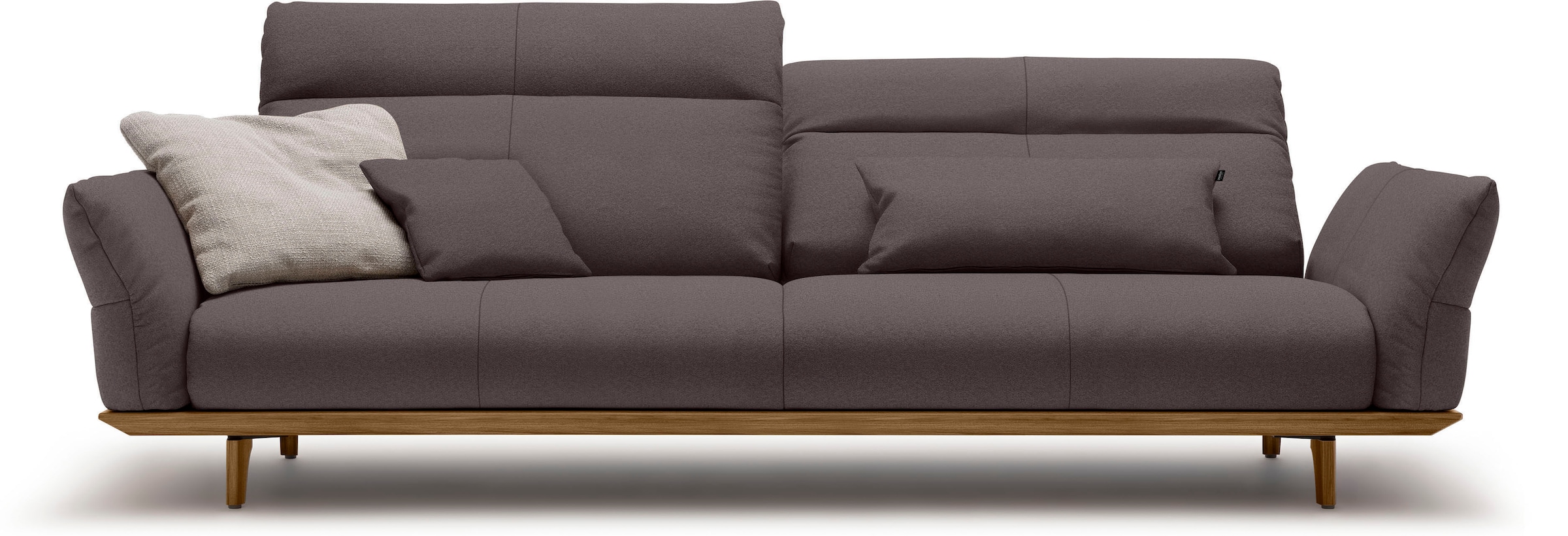 Creation BY ROLF BENZ 4-Sitzer "CR.460 mit verstellbarer Rückenlehne, Designsofa, bequem" Sockel in Nussbaum, Füße Nussbaum, Breite 248 cm
