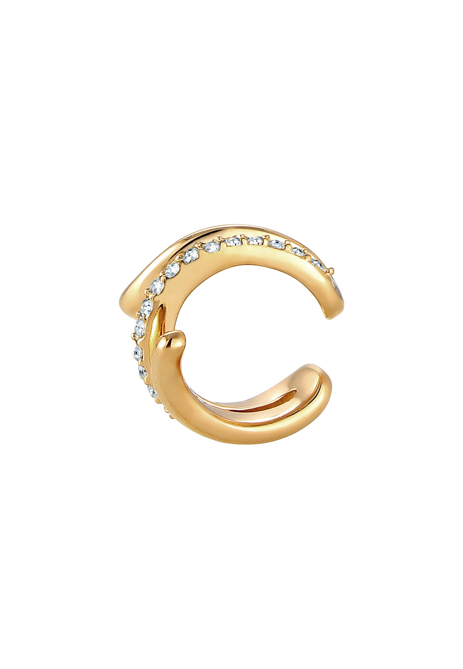 Elli Single-Ohrhaken »Single Earcuff Twisted Kristalle Weiß 925 Sterling Silber«