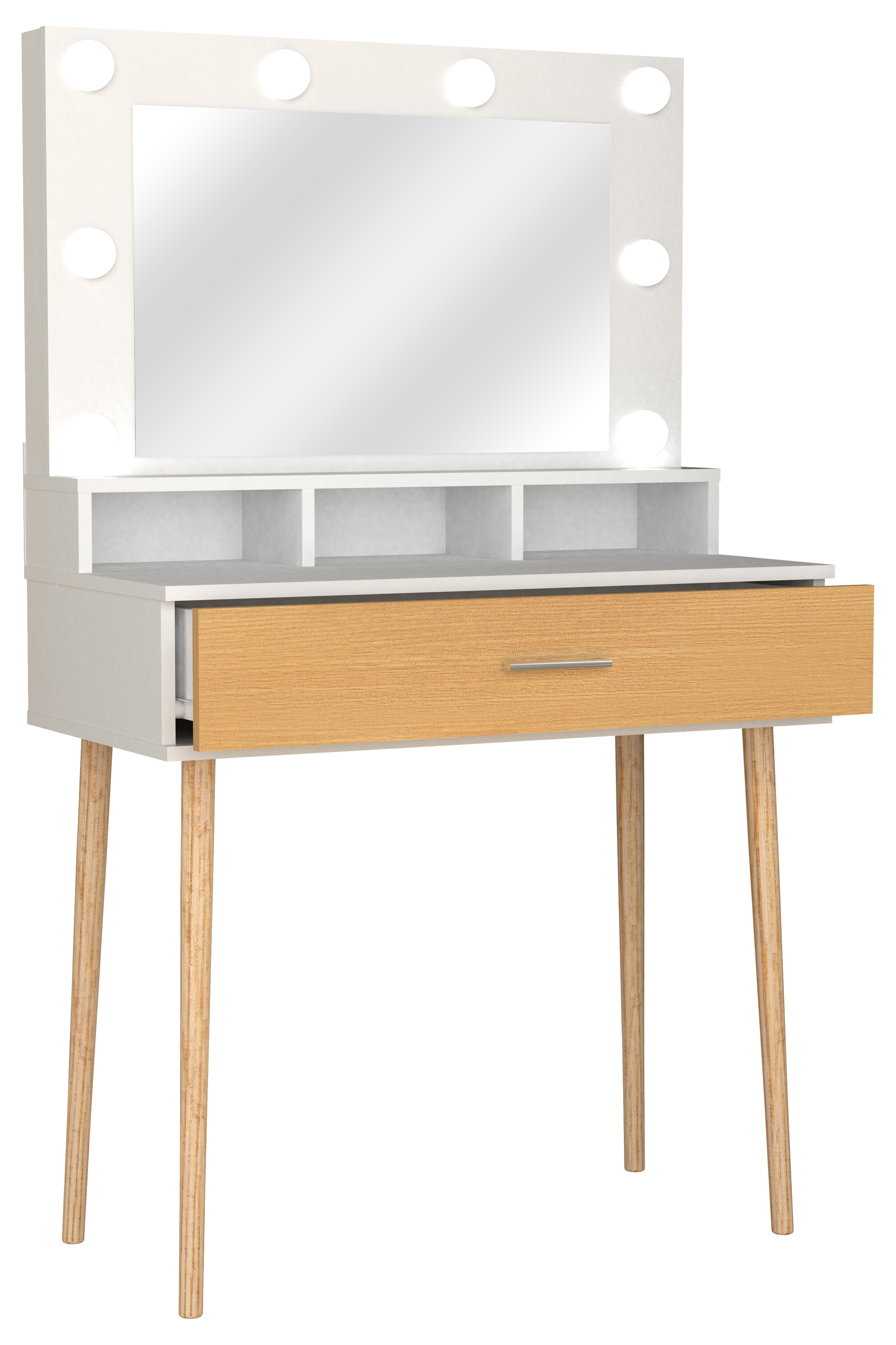VCM Schminkschrank »Lindas«, Frisiertisch | Maße ca. H. 133 x B. 80 x T. 40 cm | Schminktisch mit Schublade und Spiegel