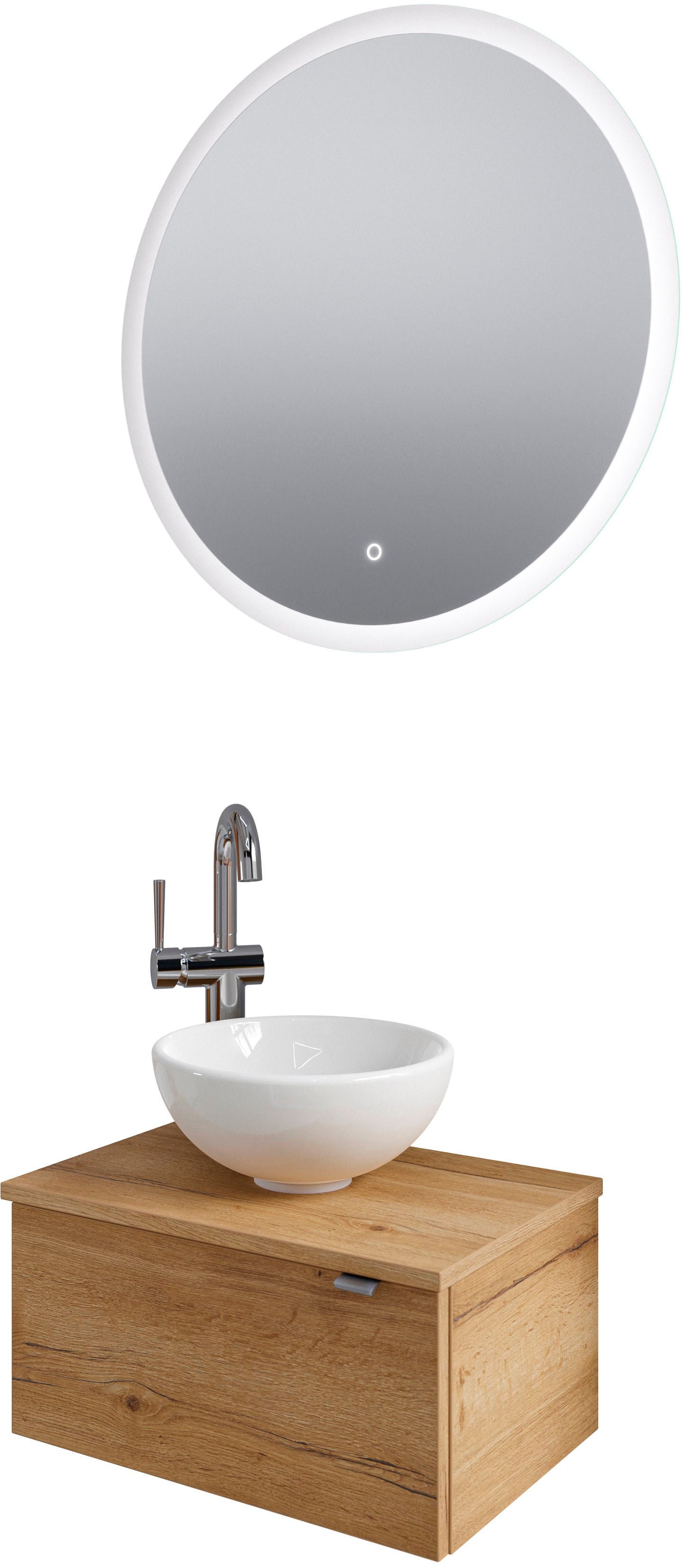 Saphir Badmöbel-Set "Serie 6915" 4 Stk. tlg. Gäste-Bad, mit LED-Spiegel und günstig online kaufen