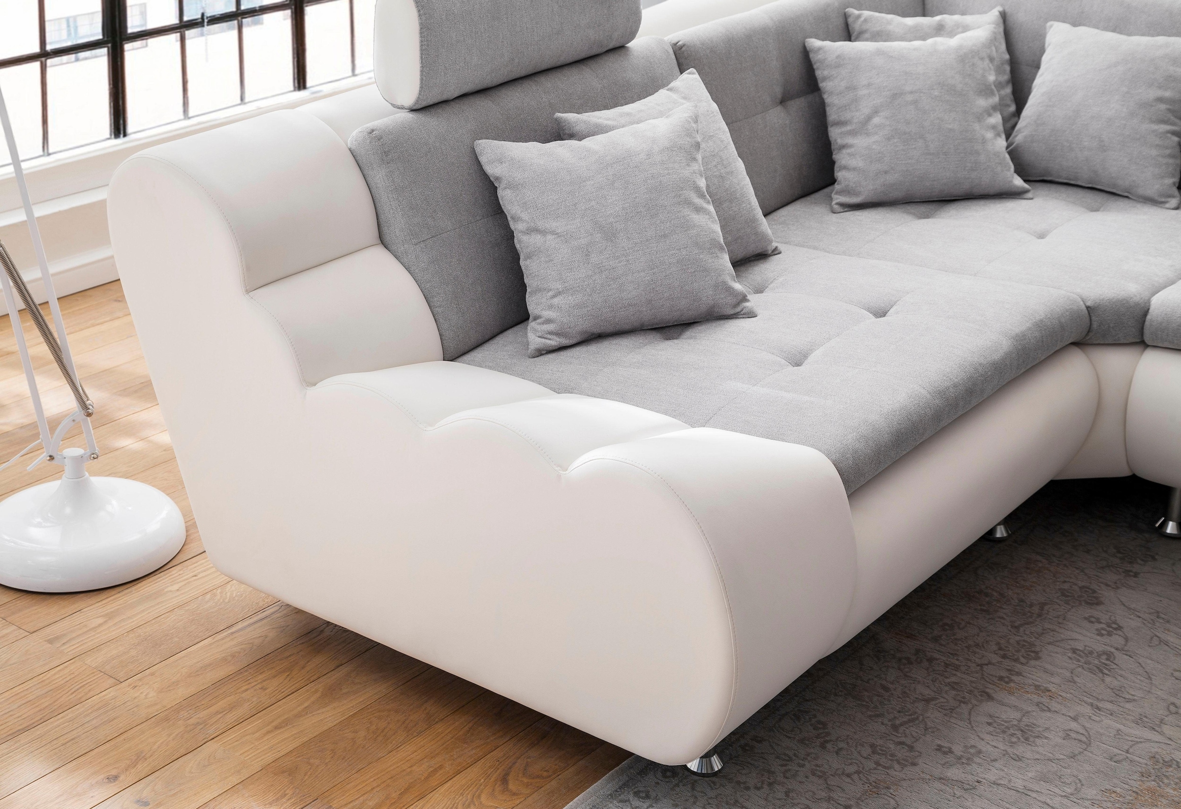 Trends by HG Ecksofa "Lounge L-Form", mit Kopfstützen und Metallfuß, frei i günstig online kaufen