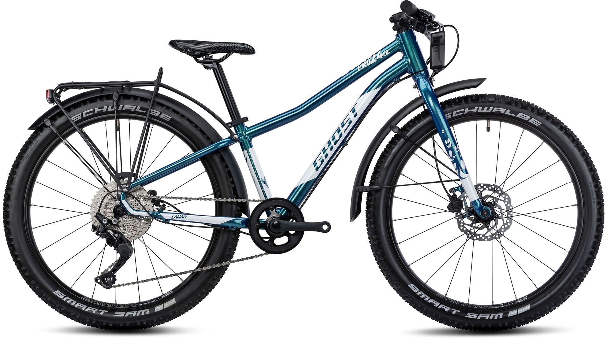 Ghost Trekkingrad "Lanao 24 Pro EQ", 20 Gang, Shimano, Deore RD-M6000 Schaltwerk, Kettenschaltung, für Damen und Herren,