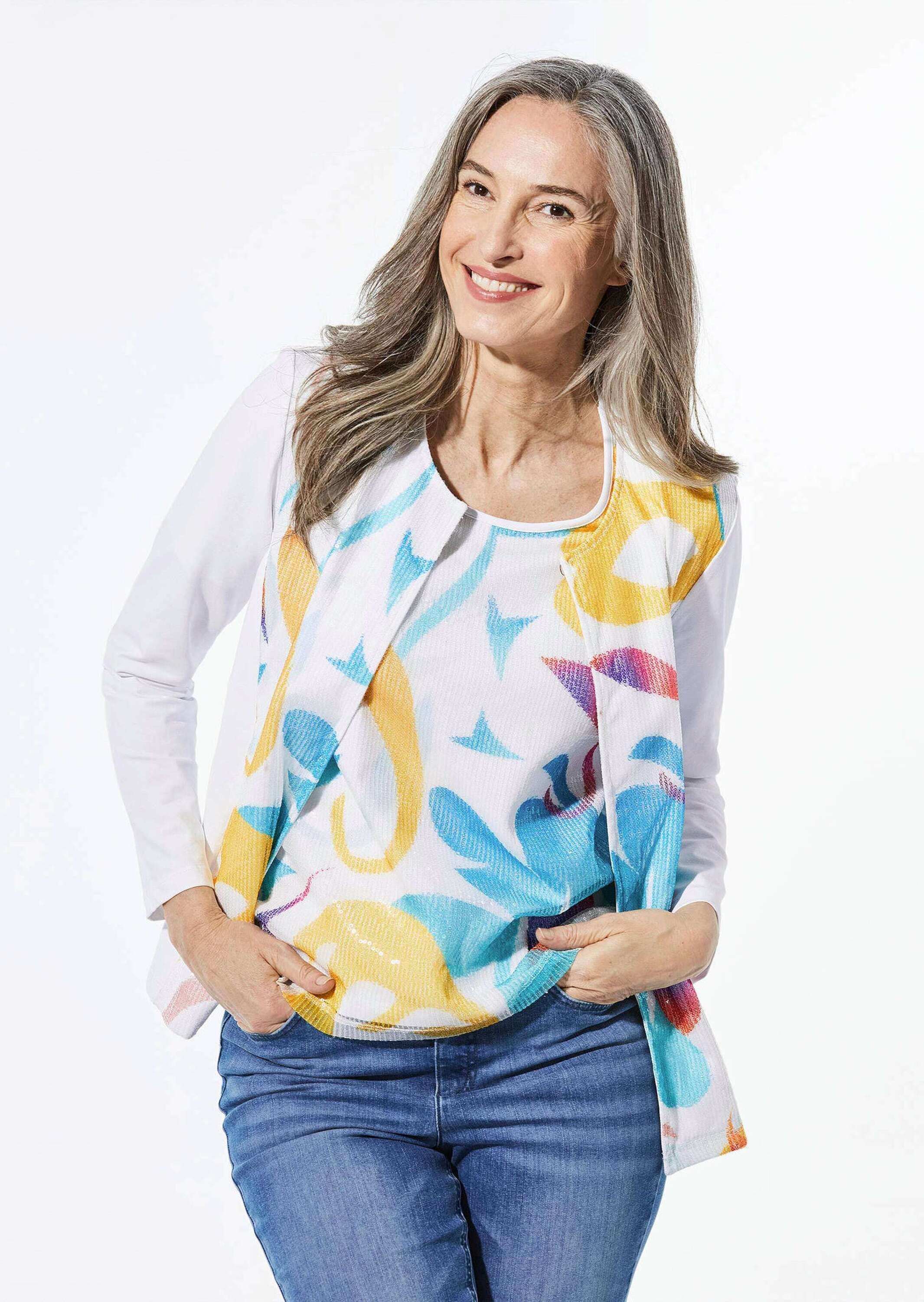 GOLDNER Sommerjacke »Jerseyjacke Jerseyjacke mit Pailletten«