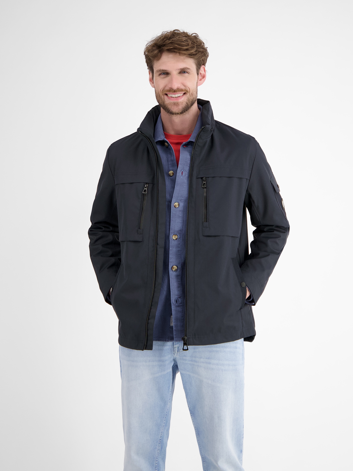 LERROS Outdoorjacke »LERROS Shell-Blouson mit Kapuze«, mit Kapuze, Wasser- und windabweisend, atmungsaktiv