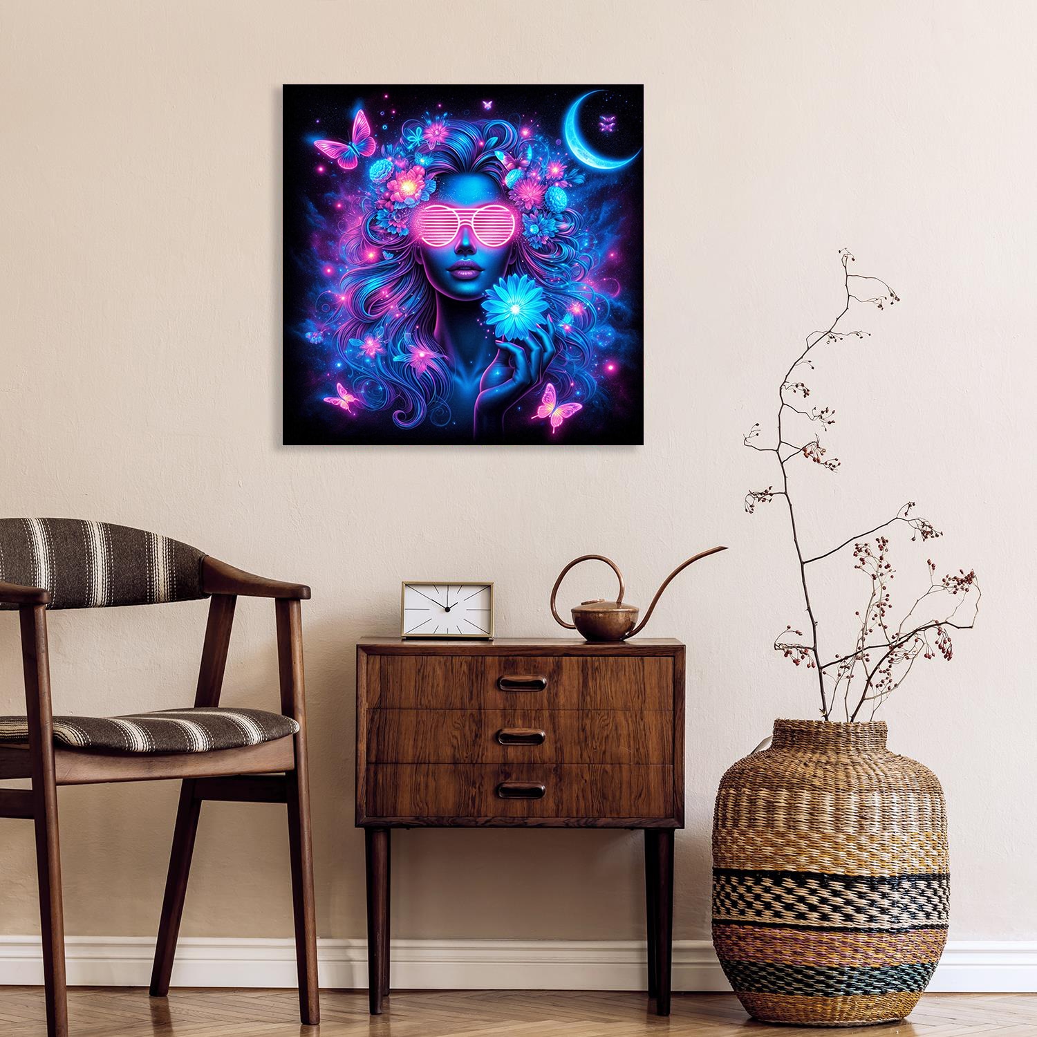 queence Acrylglasbild "kosmische Blüte II", Bilder von Frauen-Fantasy-Frau- günstig online kaufen