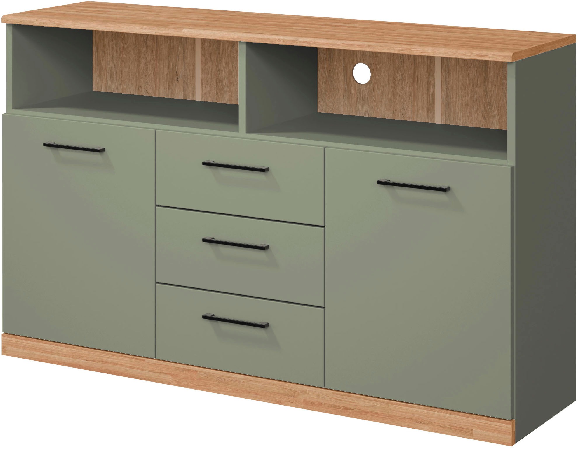 Home affaire Sideboard "Ribe,130cm breit,80cm hoch,Türen und Schubladen,6 F günstig online kaufen