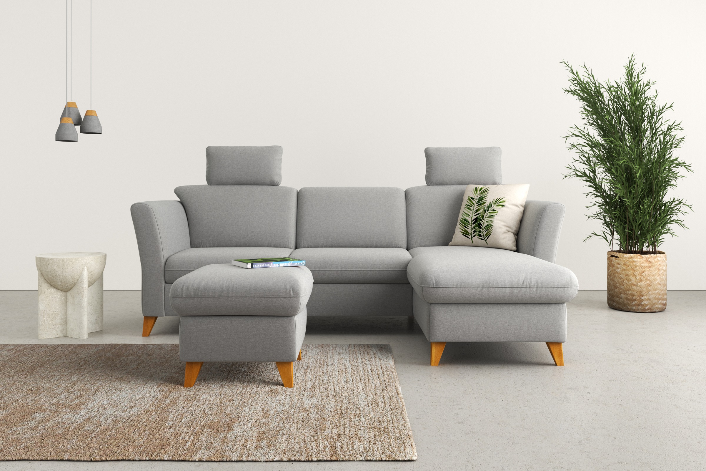 Home affaire Ecksofa "Trelleborg L-Form" Federkern-Polsterung, wahlweise mit Schlaffunktion und Bettkasten