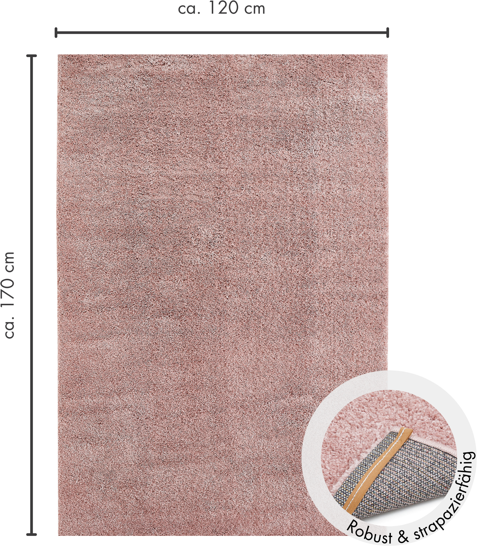 OTTO home Hochflor-Teppich »Canberra« rechteckig 40 mm Höhe Uni Farben, weich & kuschelig, Wohnzimmer, Schlafzimmer