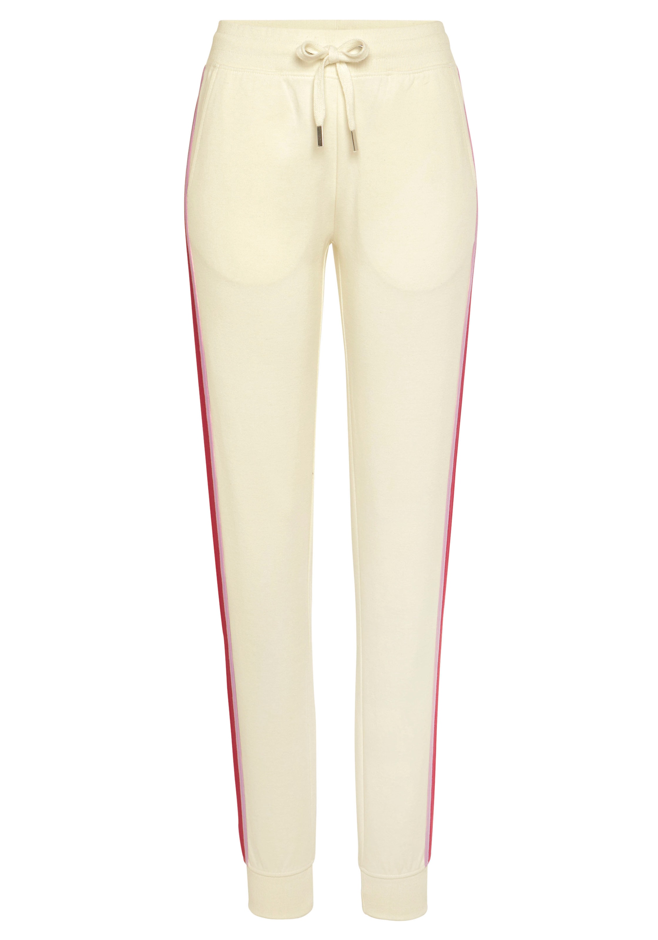 Vivance Sweatpants, (1 tlg.), Sweathose mit kontrast Einsätzen, Loungeanzug