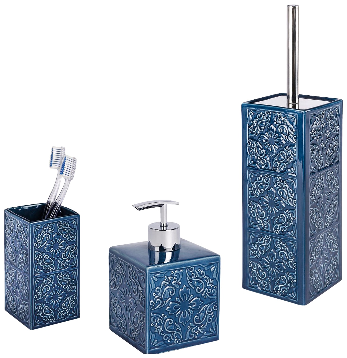 Zahnputzbecher, Seifenspender WENKO BAUR bestellen »Cordoba«, (Set, Badaccessoire-Set WC-Garnitur & | 3 tlg.),