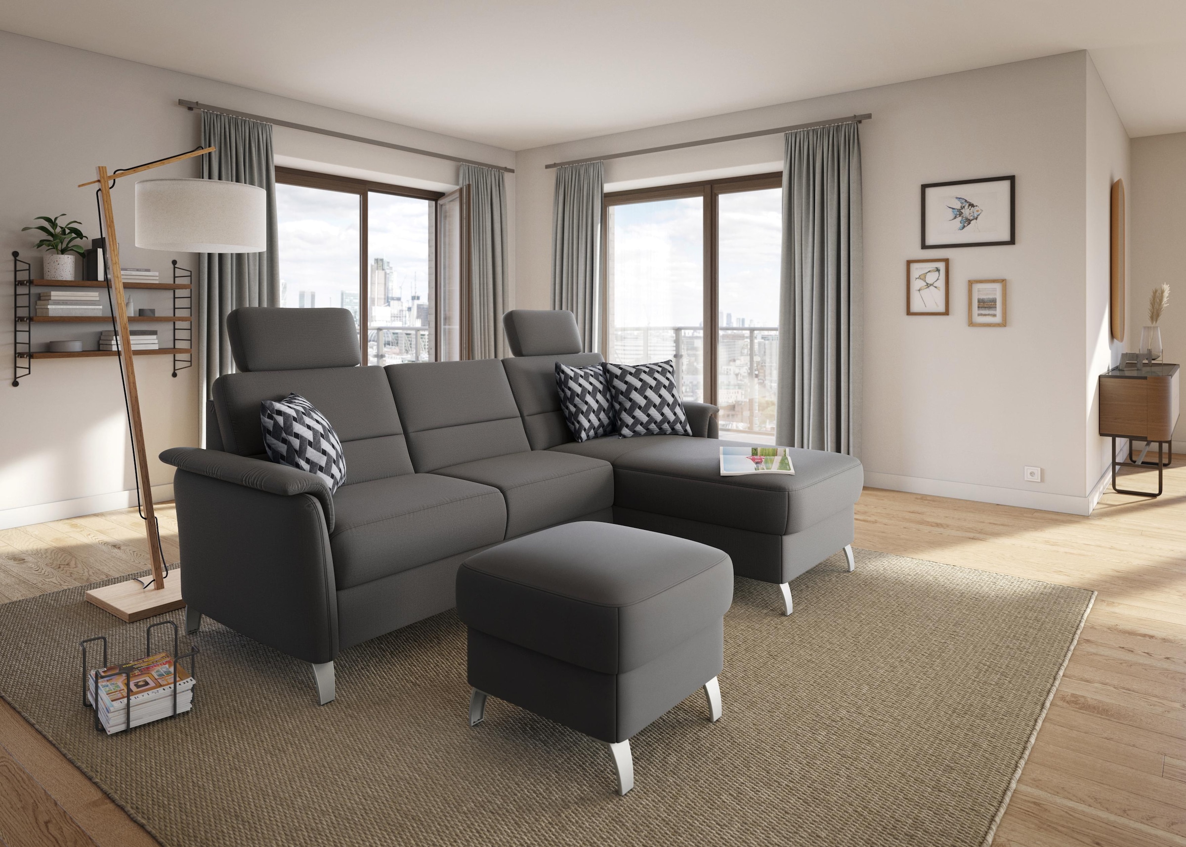 sit&more Ecksofa "Palmera L-Form, B: 244 cm" optional Bettfunktion & Bettka günstig online kaufen